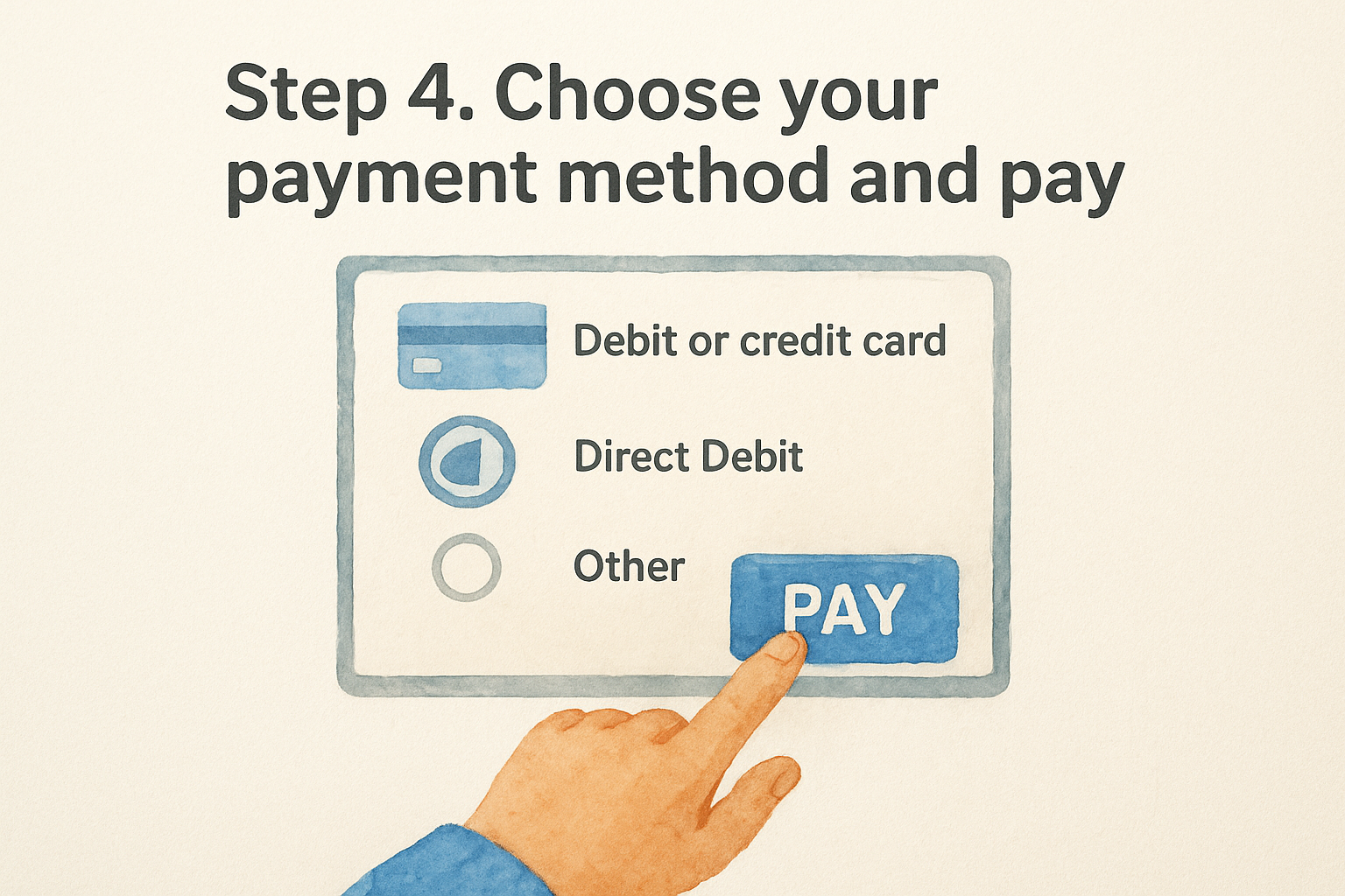 Step 4. Choose your payment method and pay