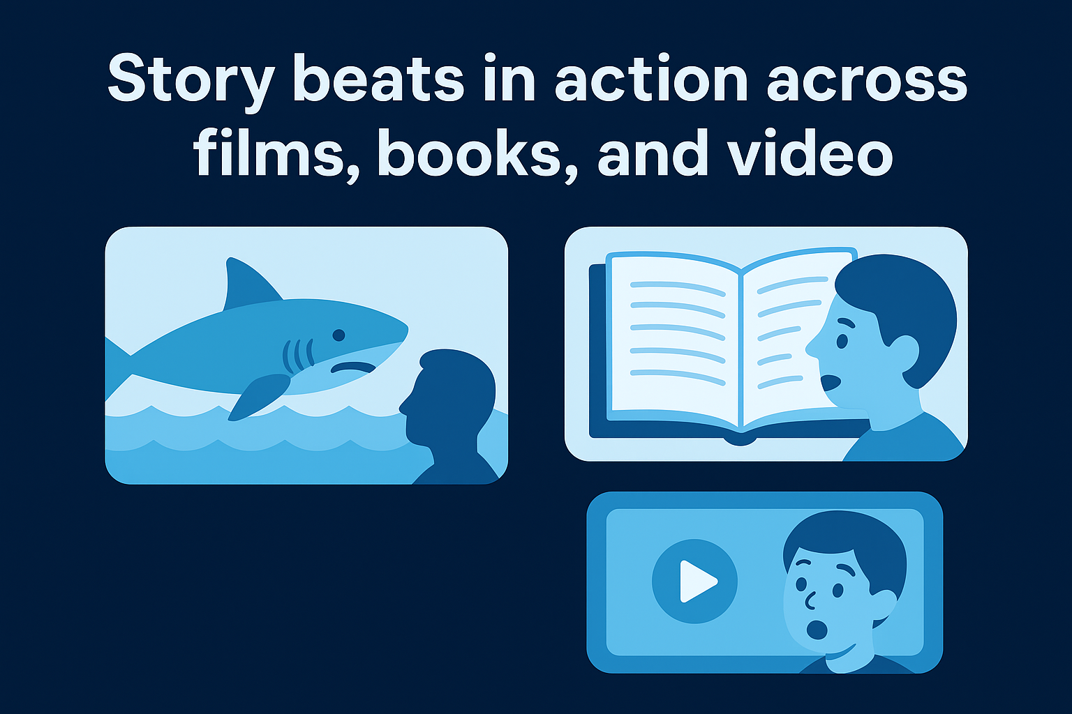 Story beats in action across films, books, and video