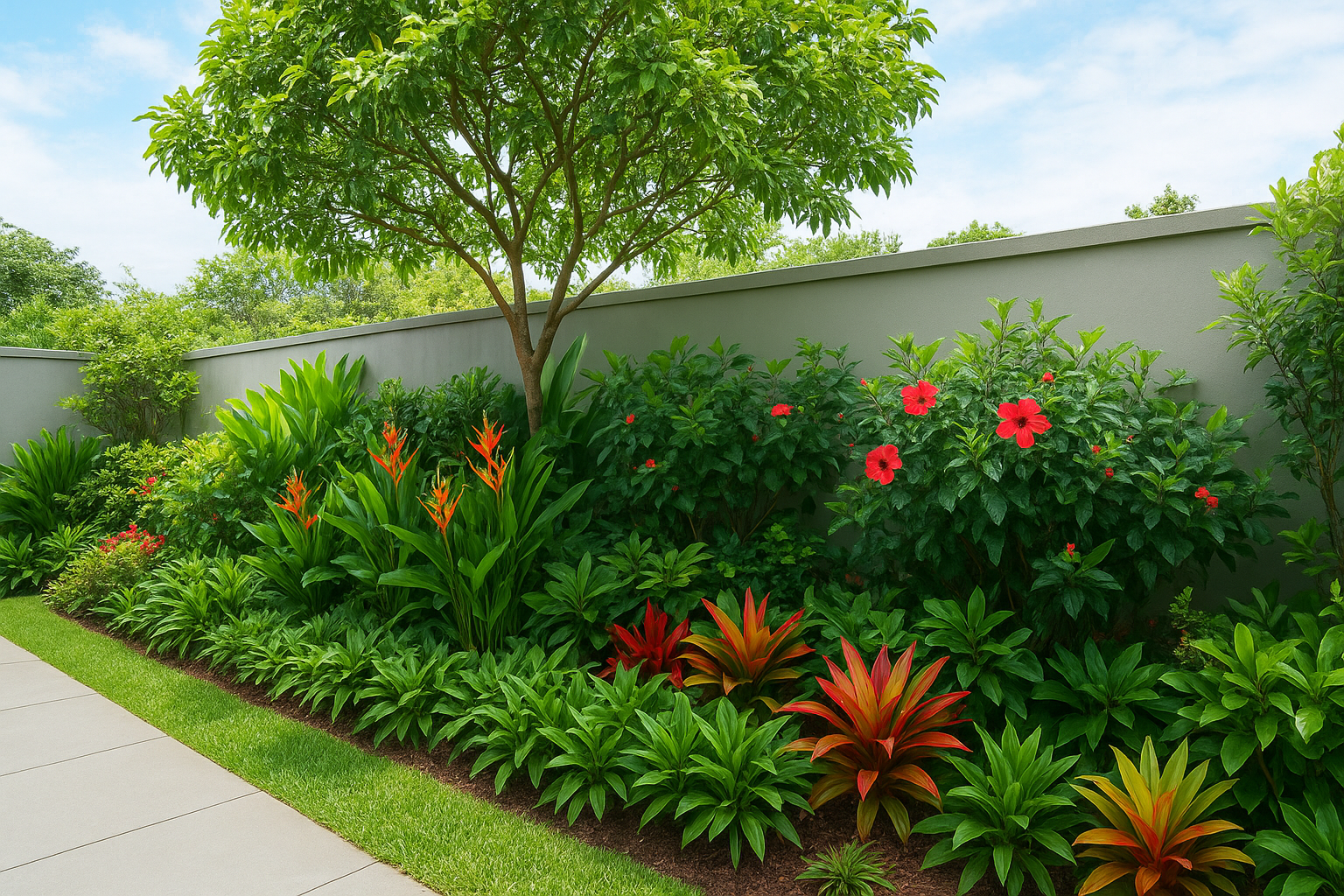3. Plant a layered tropical garden for shade and color