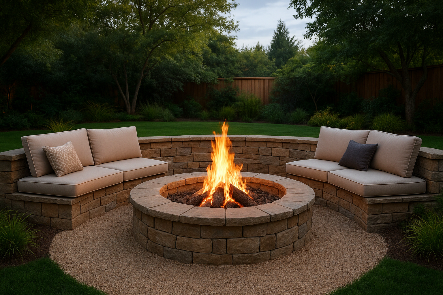 9. Design a fire pit lounge for cool evenings