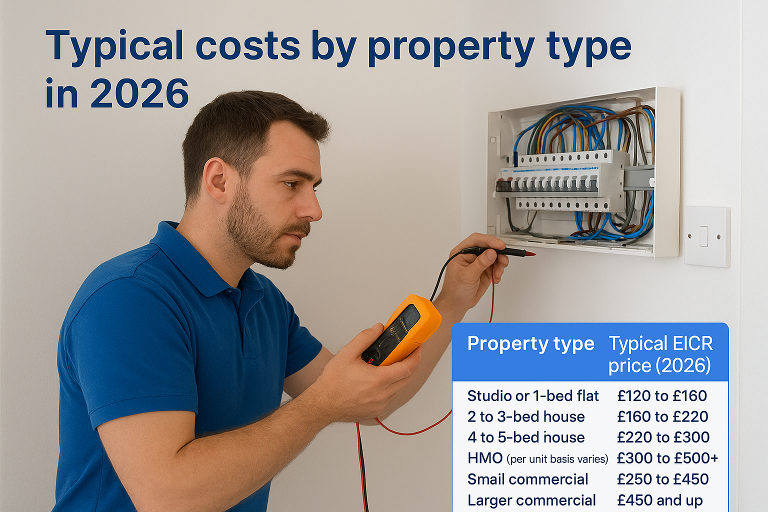 Typical costs by property type in 2026