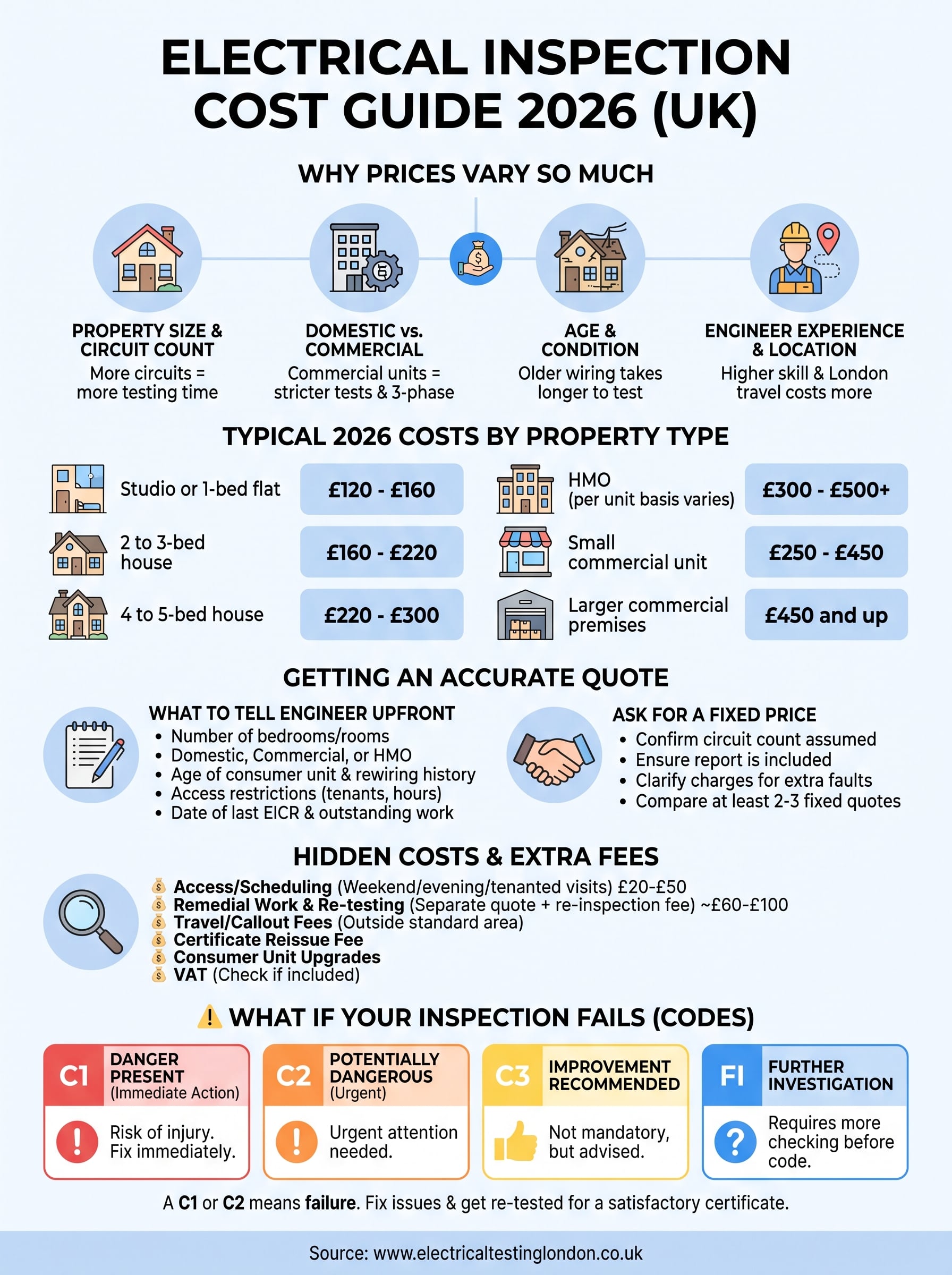 how much does an electrical inspection cost infographic