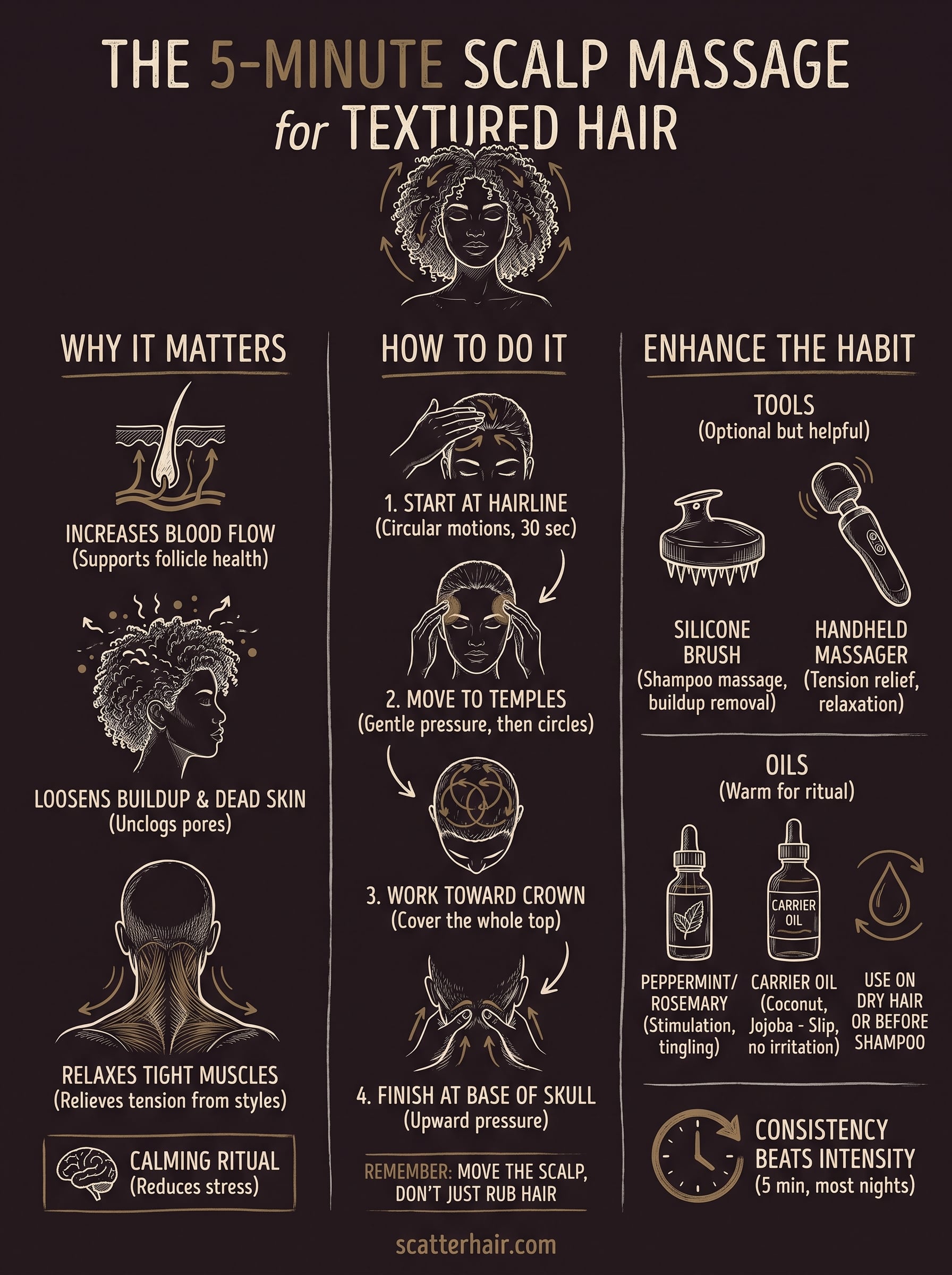 what is a scalp massage infographic