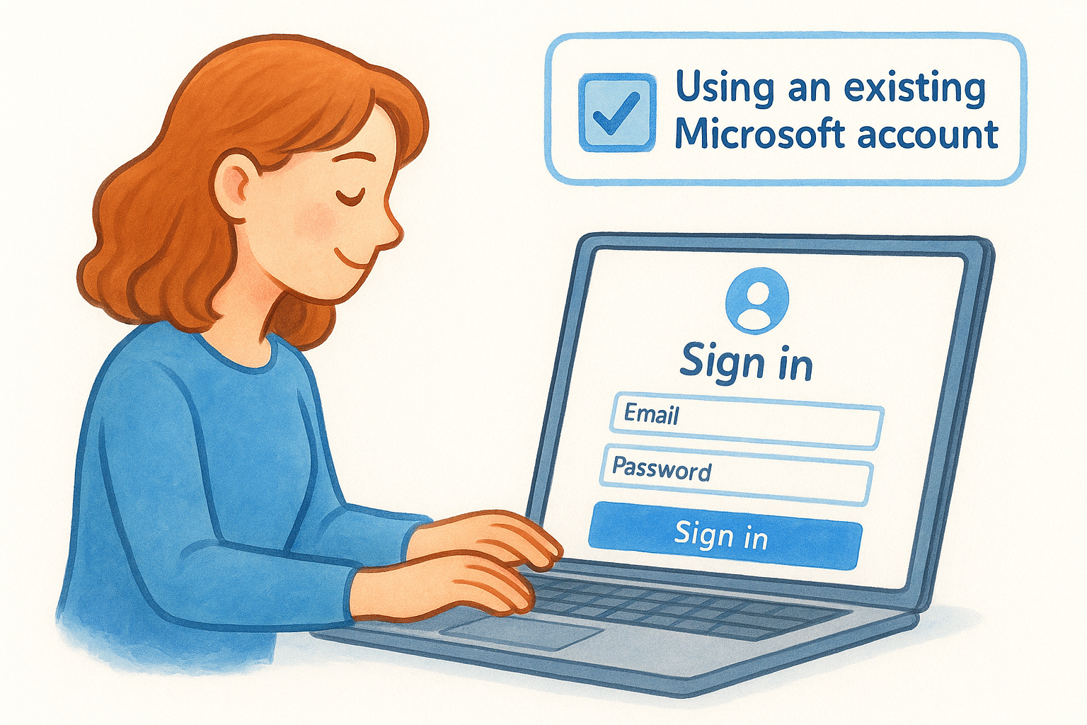 Using an existing Microsoft account