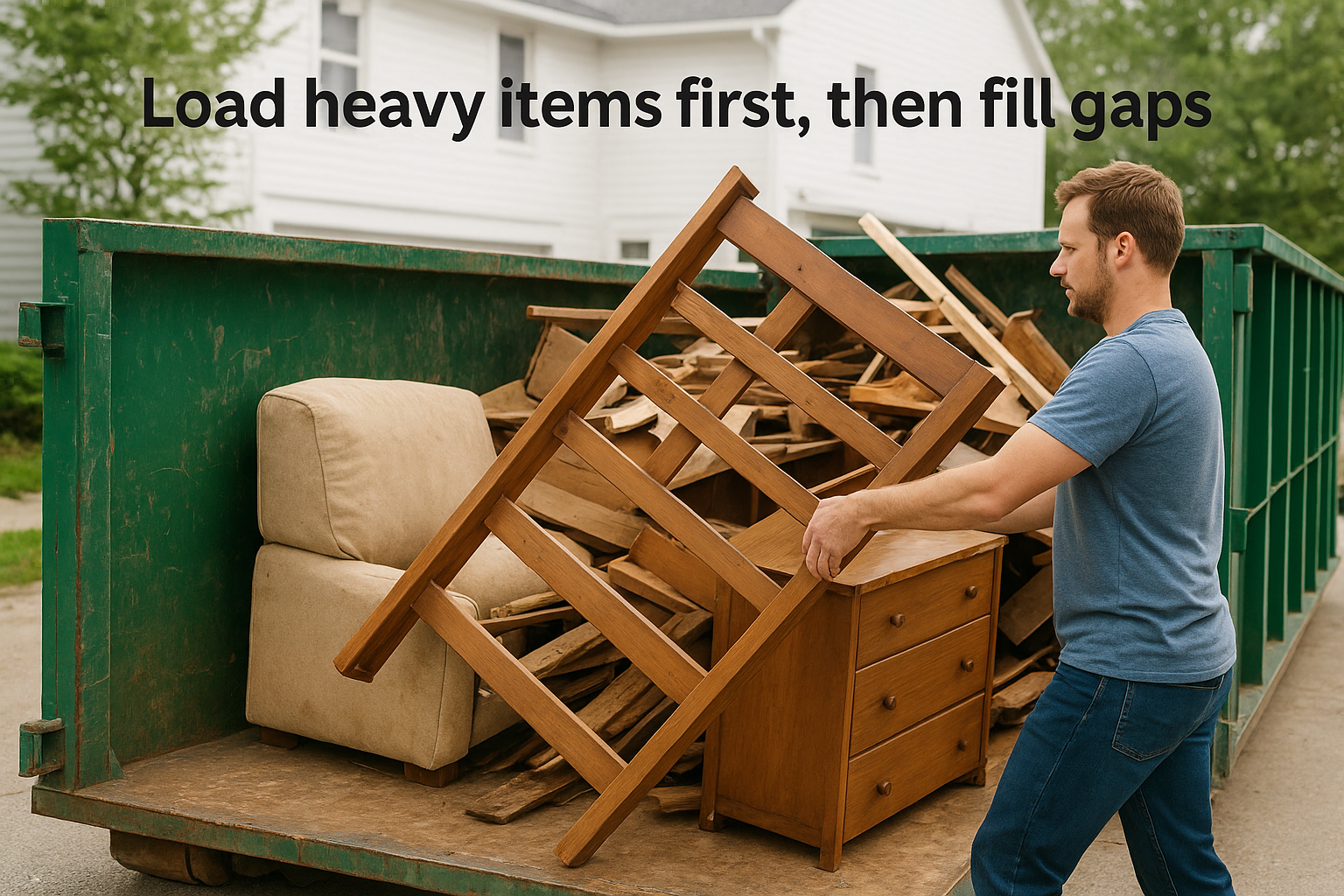 Load heavy items first, then fill gaps