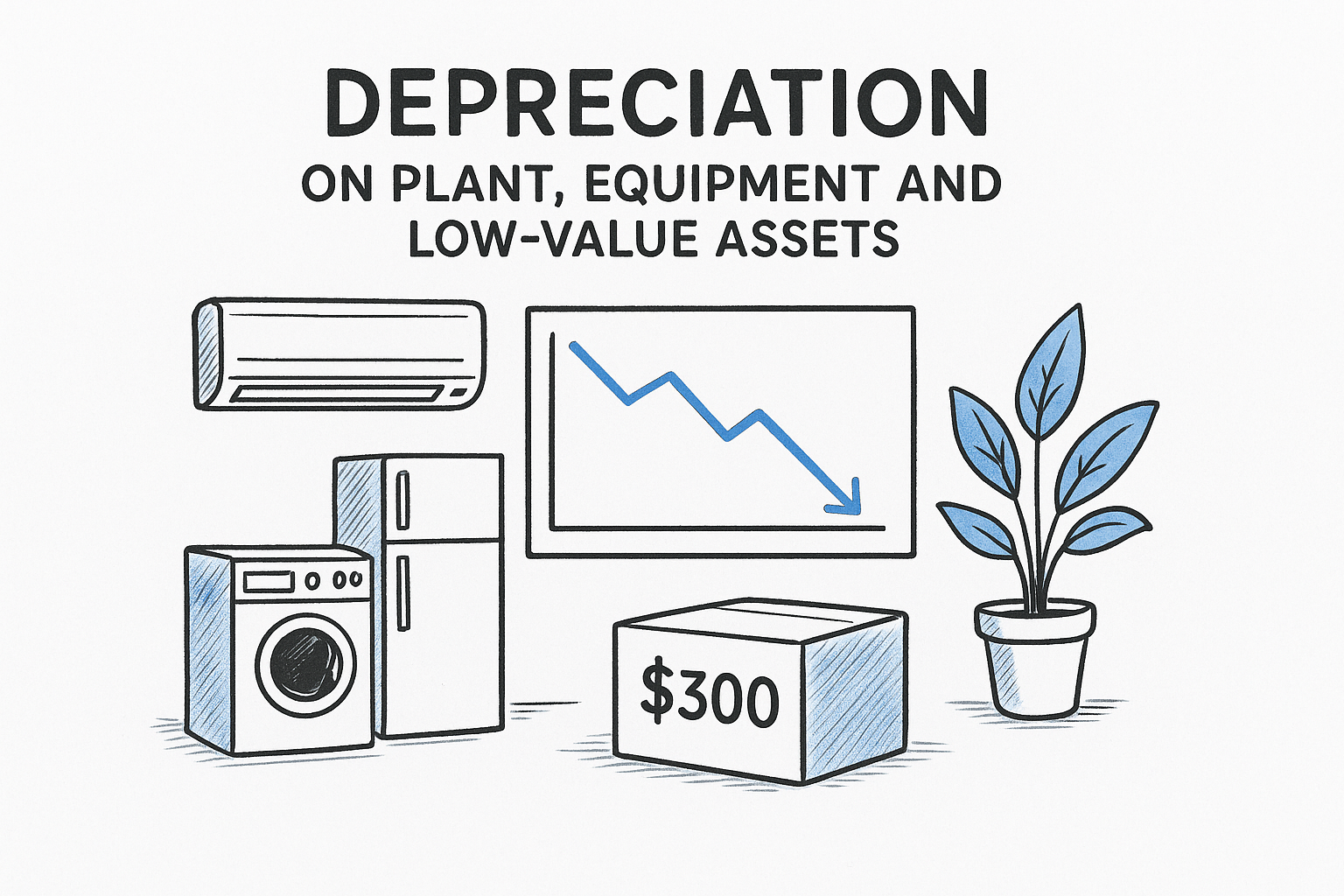 4. Depreciation on plant, equipment and low-value assets