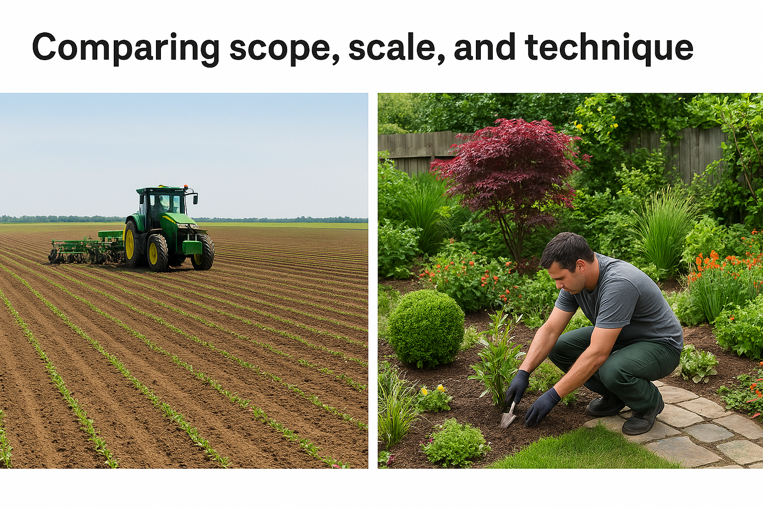 Comparing scope, scale, and technique