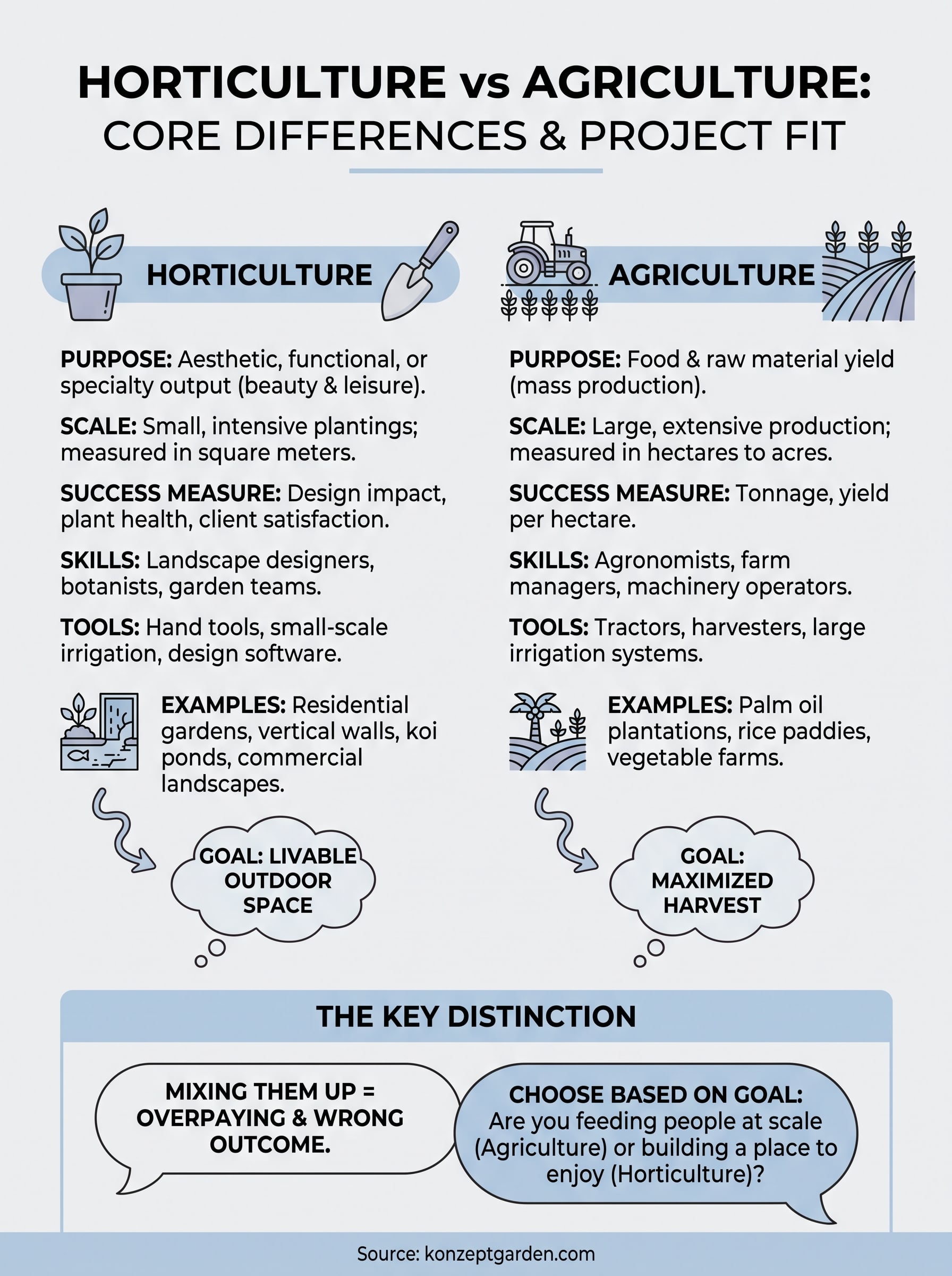 horticulture vs agriculture infographic