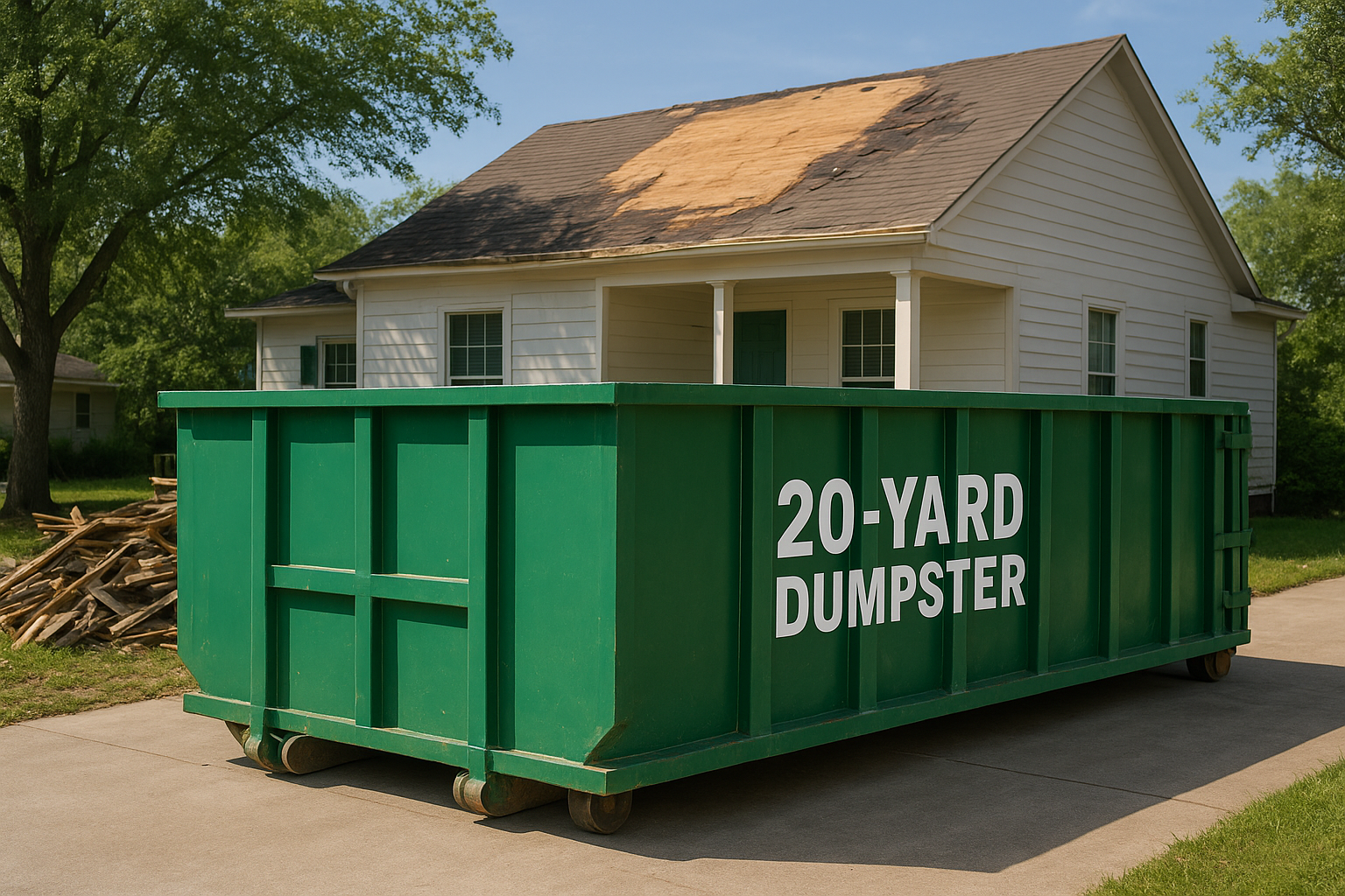 4. 20-yard dumpster