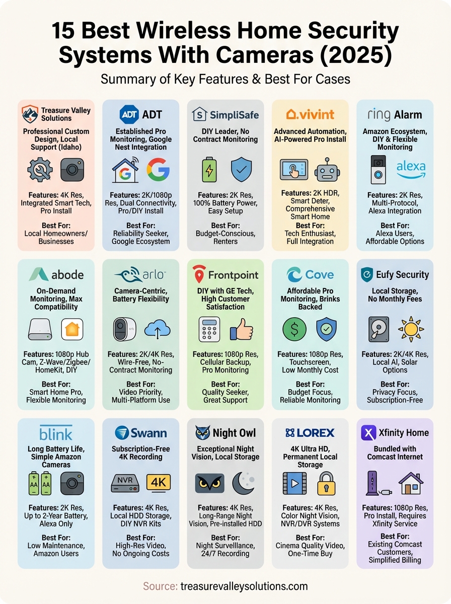 wireless home security systems with cameras infographic