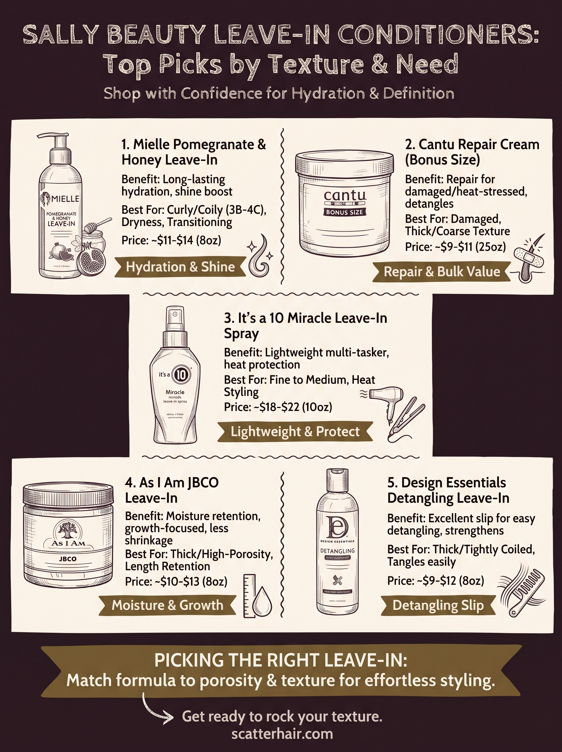 sally beauty leave in conditioner infographic