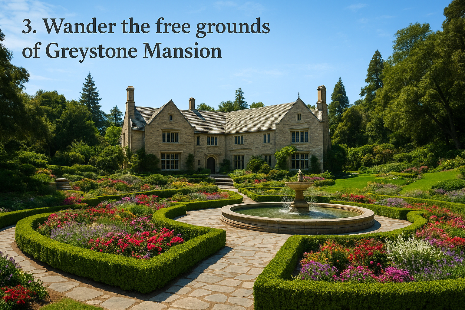 3. Wander the free grounds of Greystone Mansion