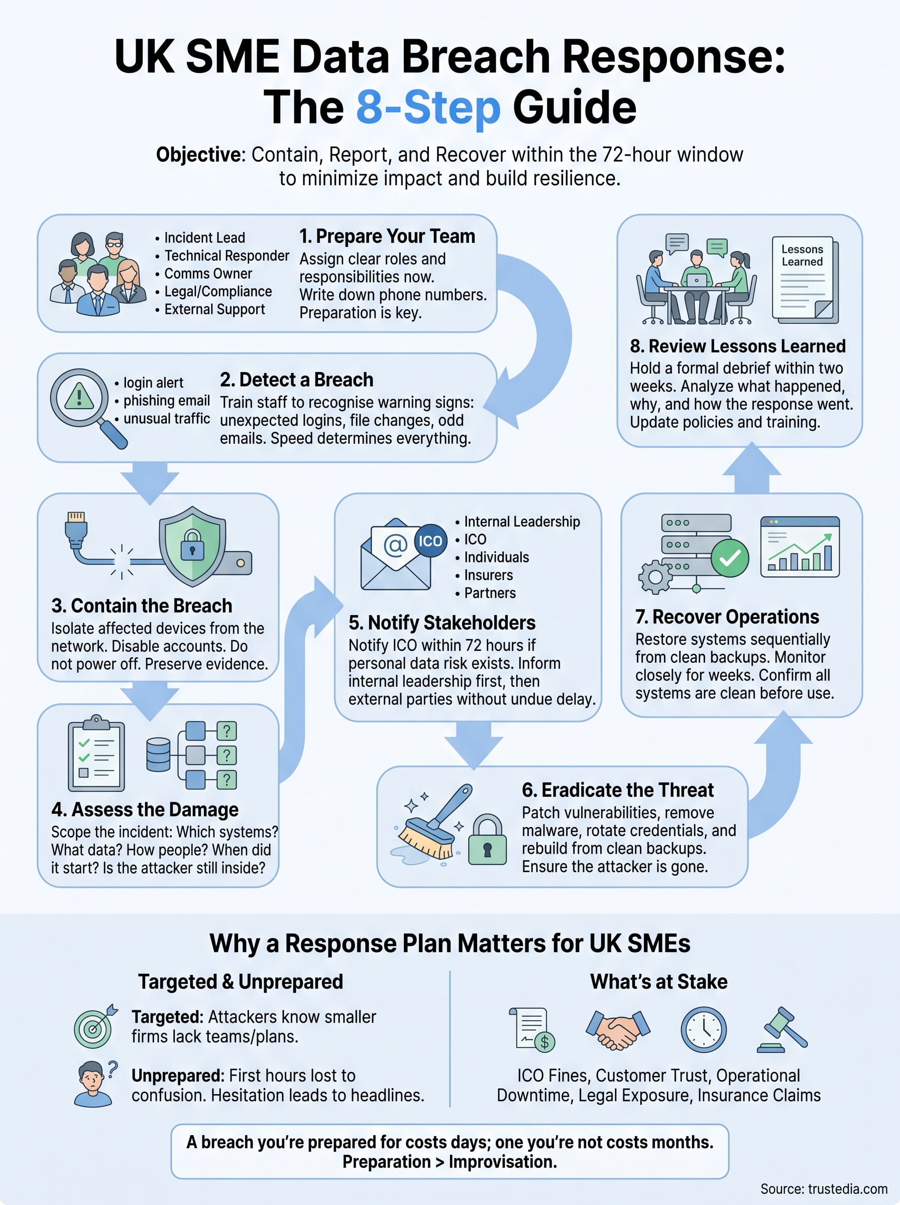 data breach response best practices infographic