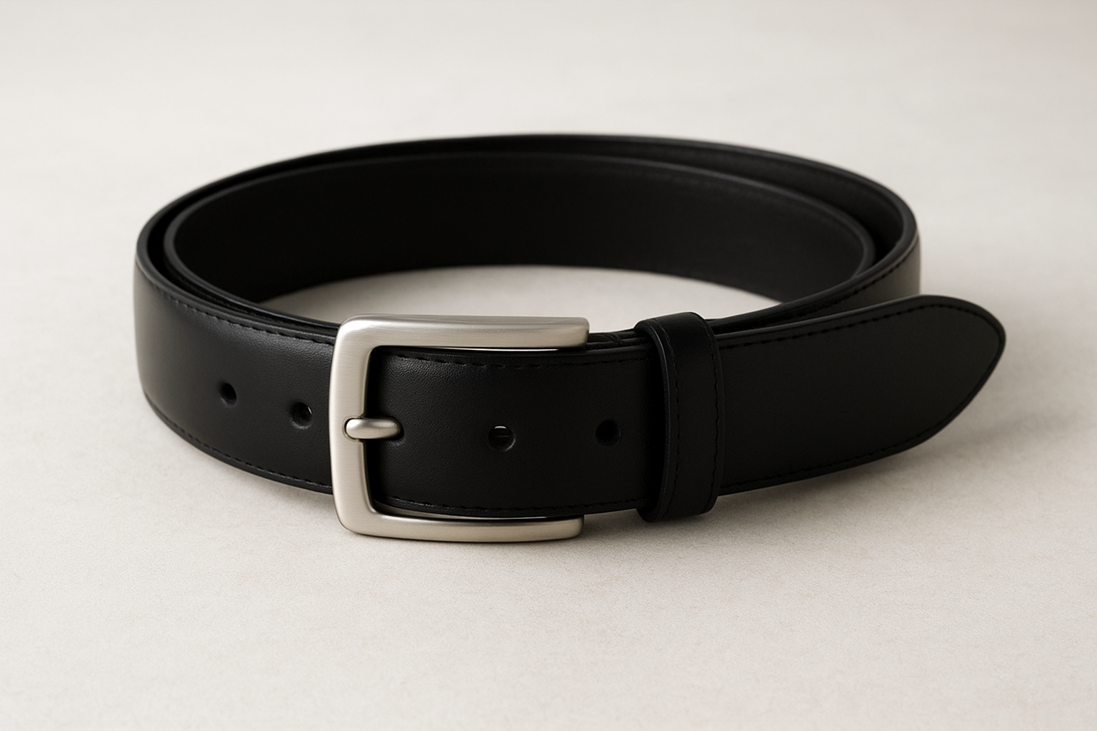 Ceinture en cuir lisse à boucle classique