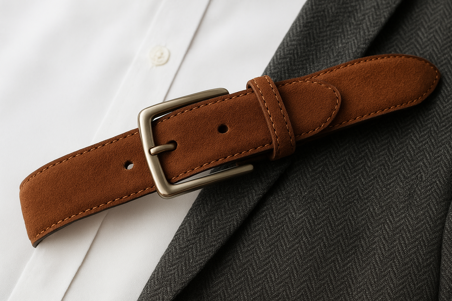 Ceinture en daim ou cuir texturé