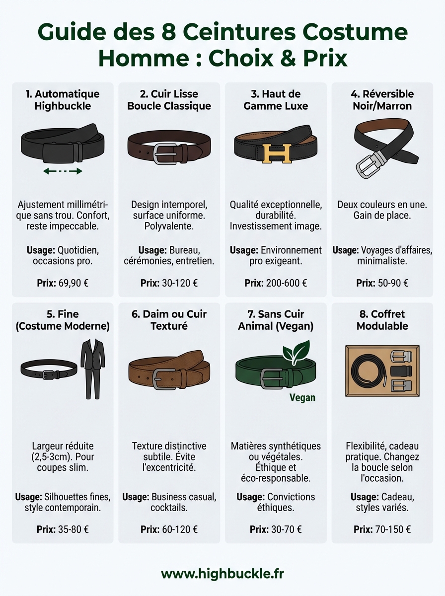 ceinture costume homme infographic