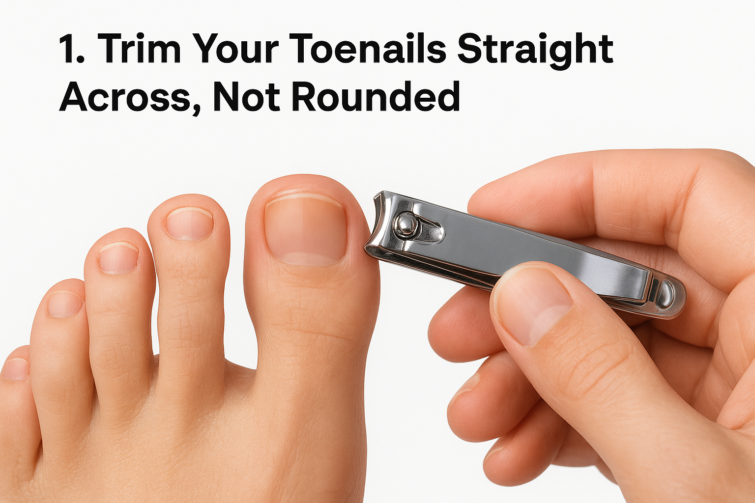1. Trim Your Toenails Straight Across, Not Rounded