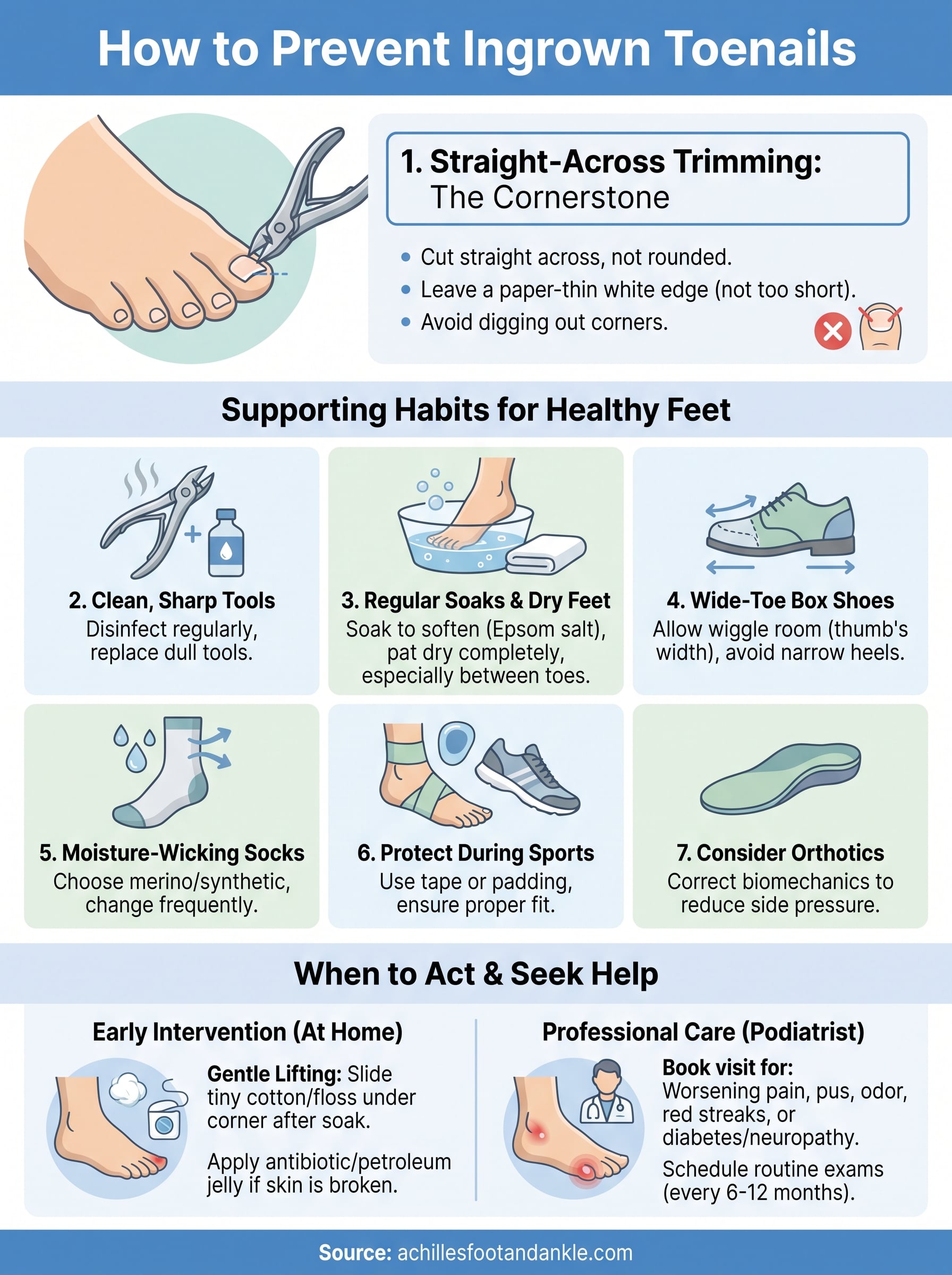 how to prevent ingrown toenails infographic