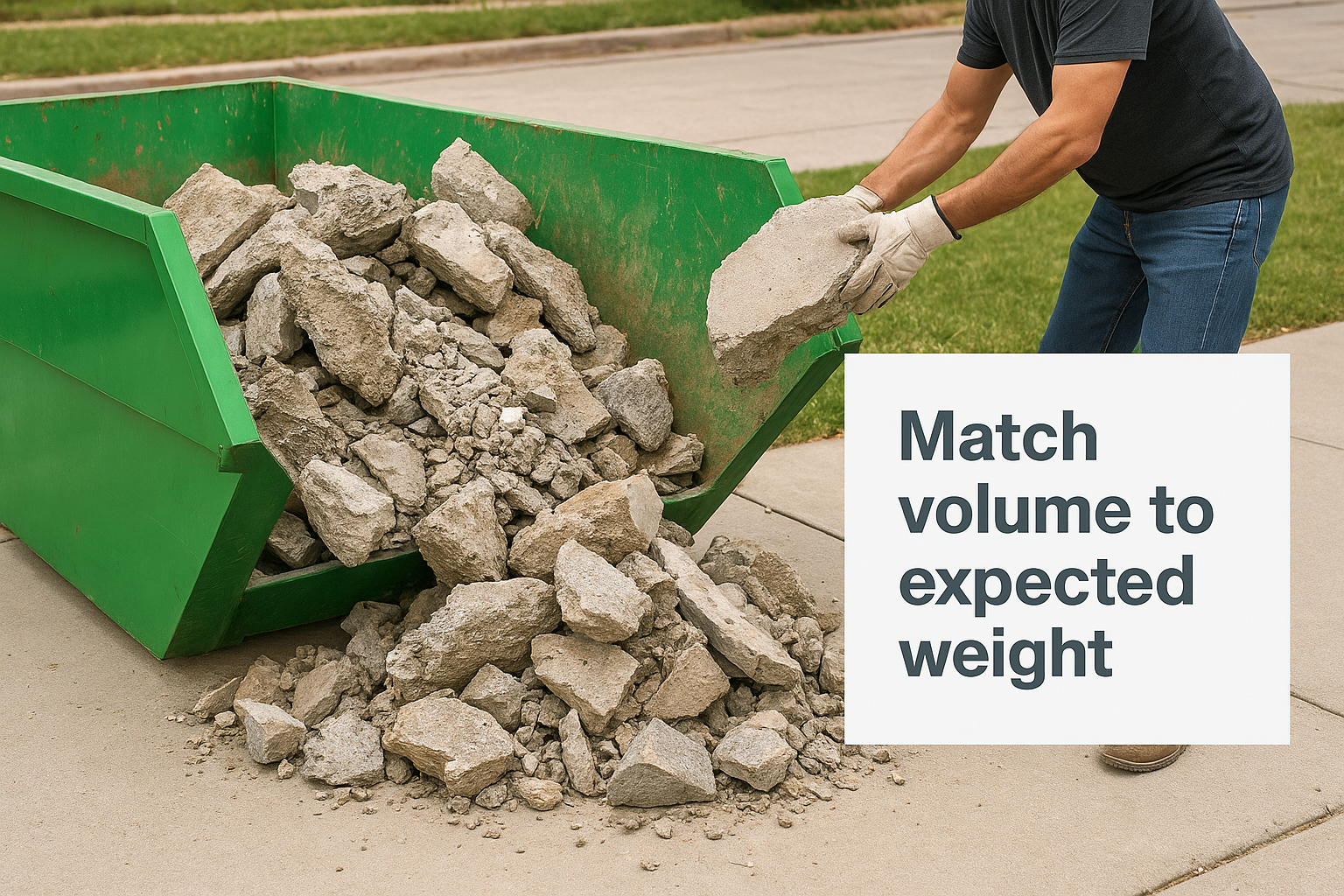 Match volume to expected weight