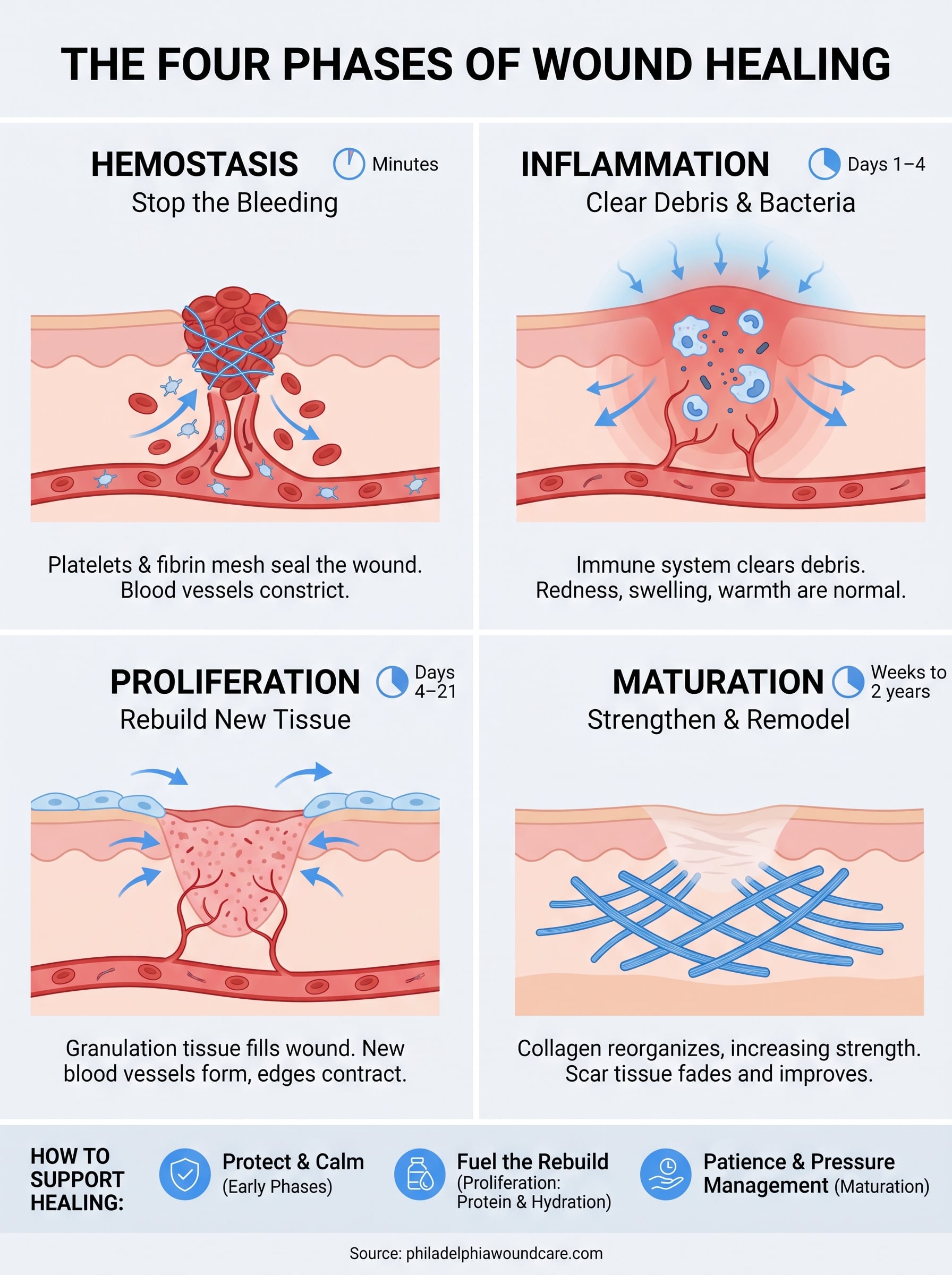 wound healing phases infographic