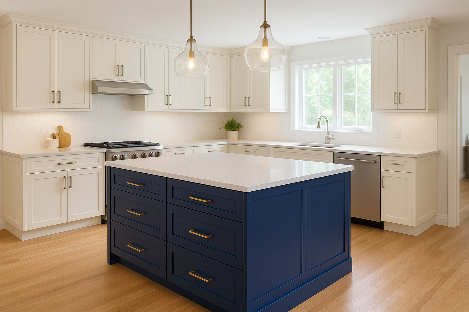 4. Two-tone island refacing for a custom look