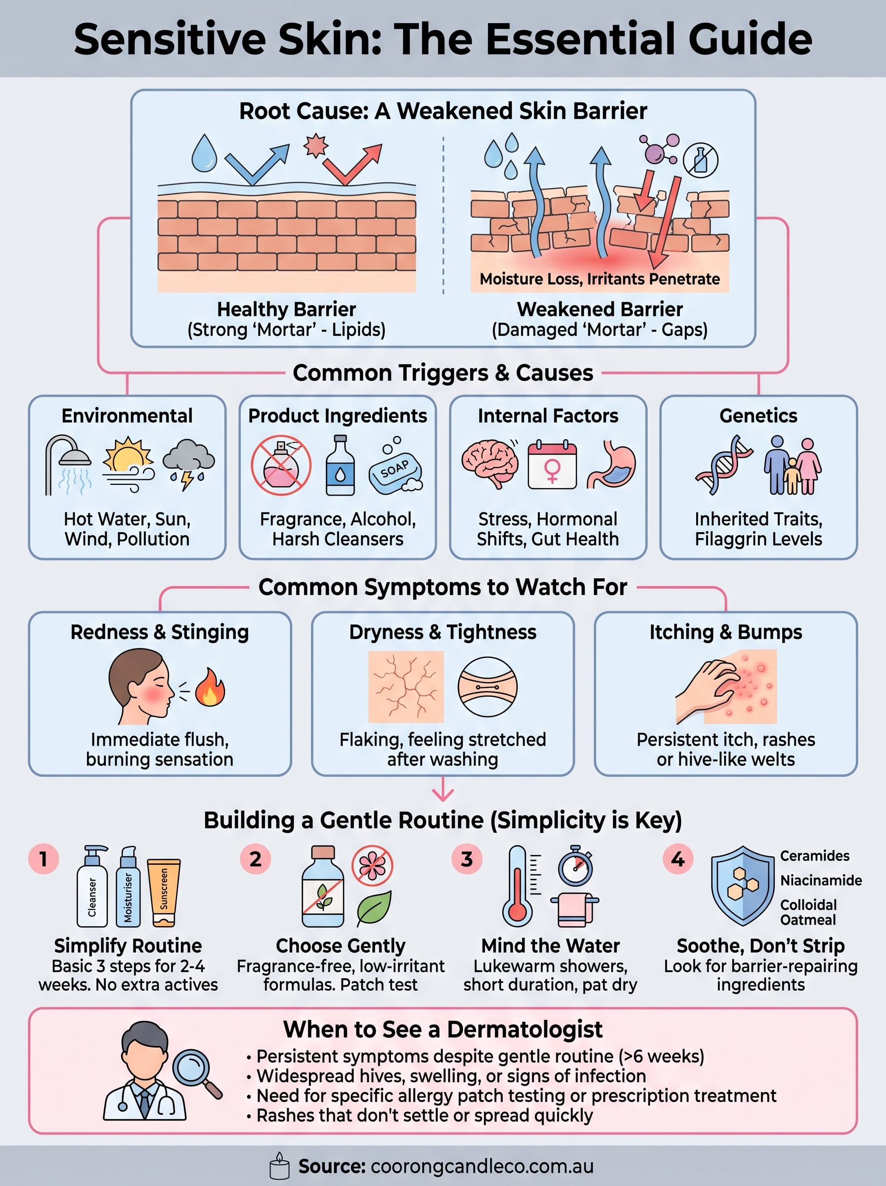 what causes sensitive skin infographic