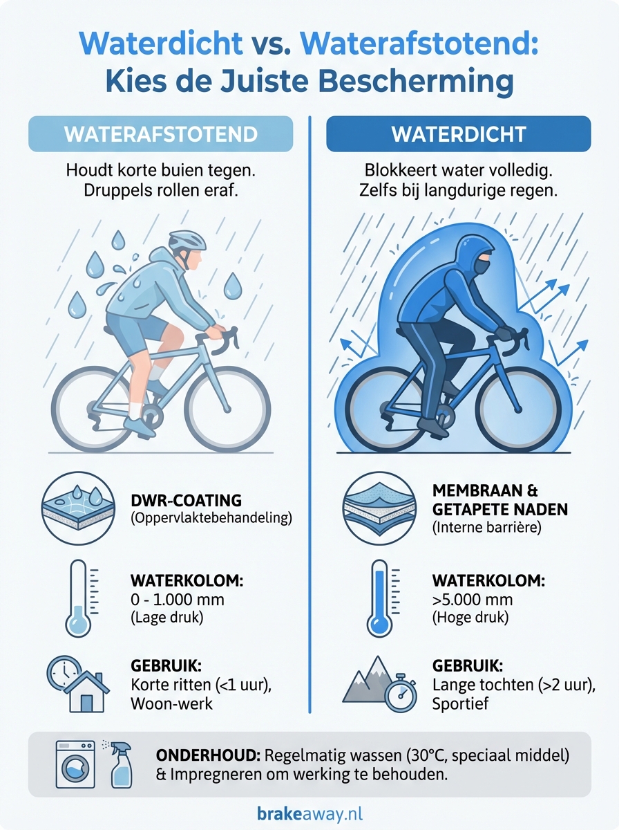 verschil tussen waterdicht en waterafstotend infographic