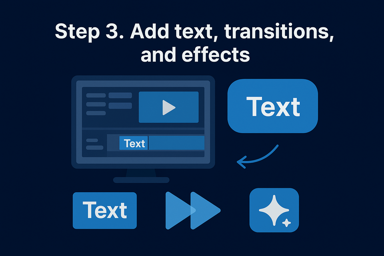 Step 3. Add text, transitions, and effects