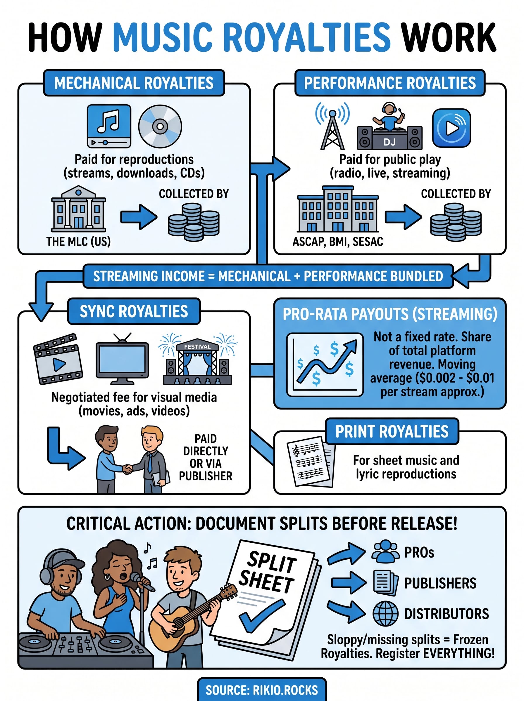 how do music royalties work infographic