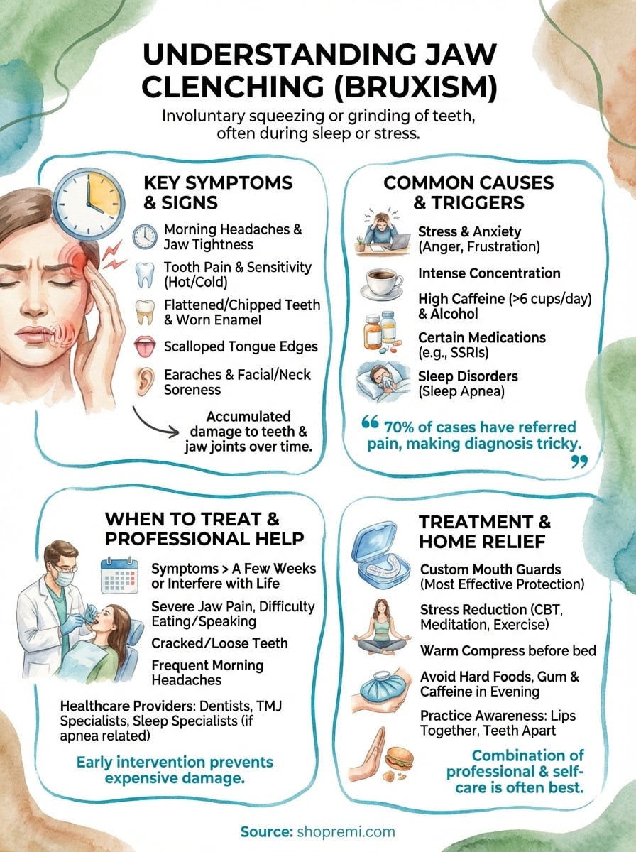 symptoms of jaw clenching infographic