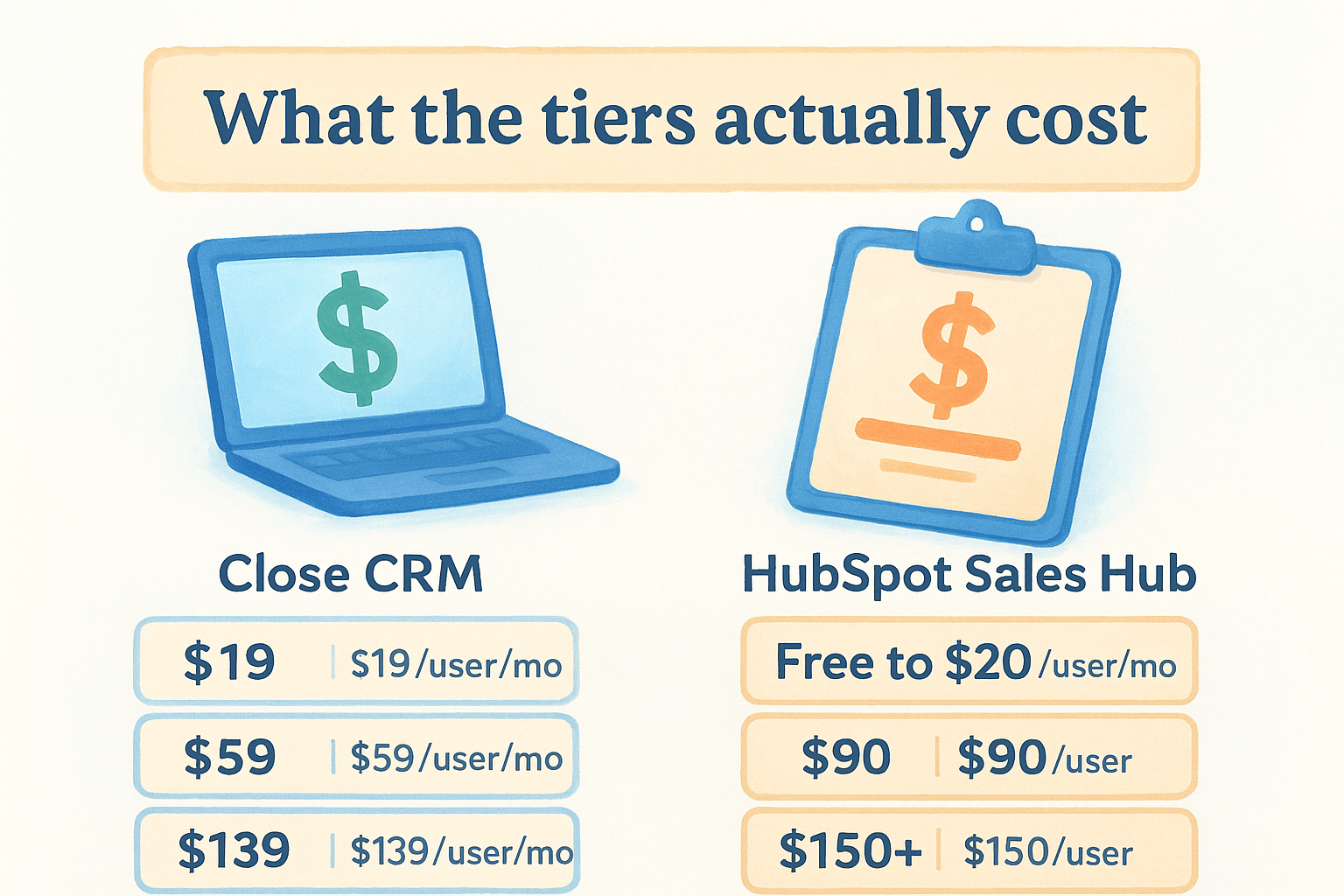 What the tiers actually cost