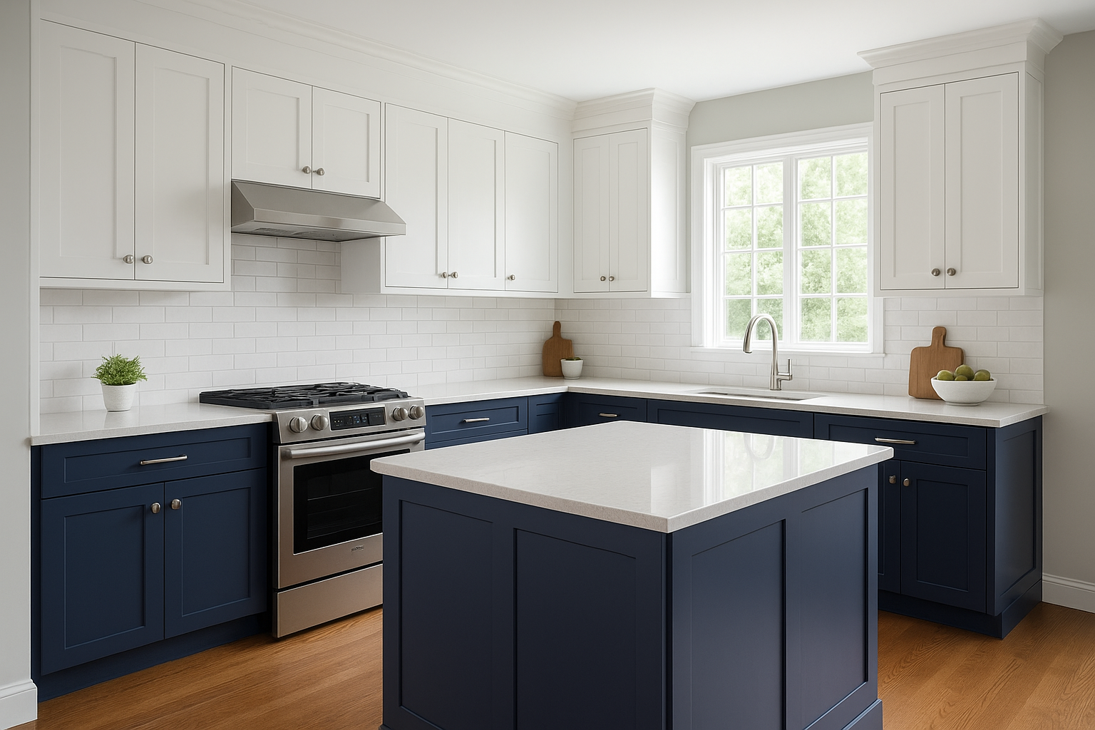 8. Two-tone cabinet combinations