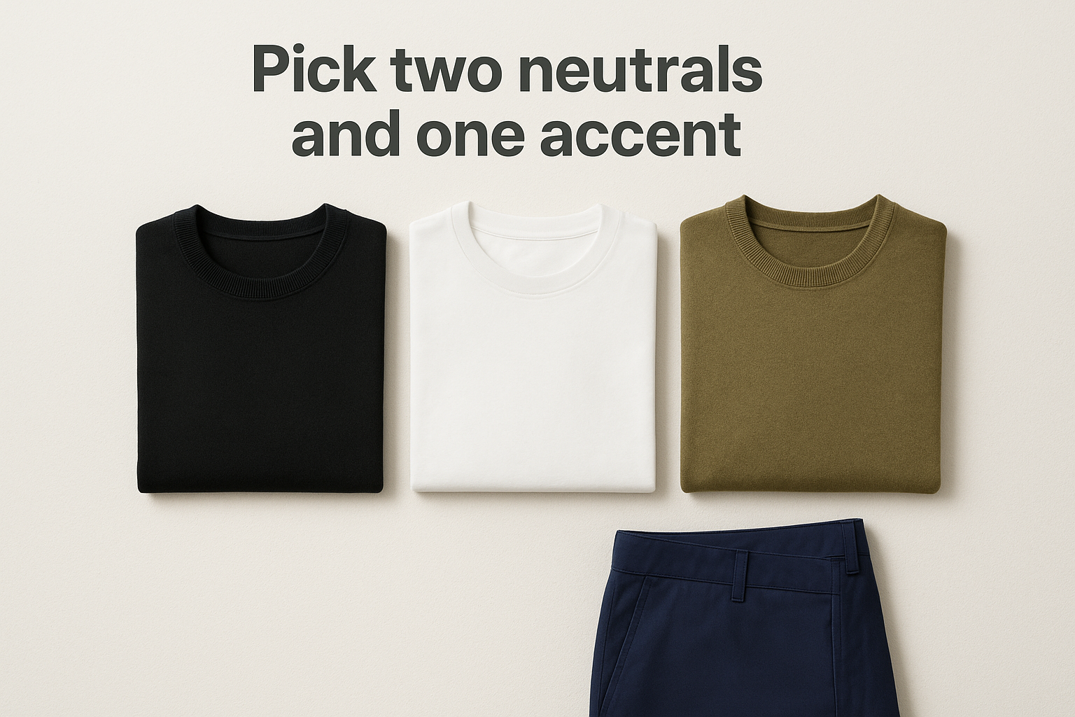 Pick two neutrals and one accent