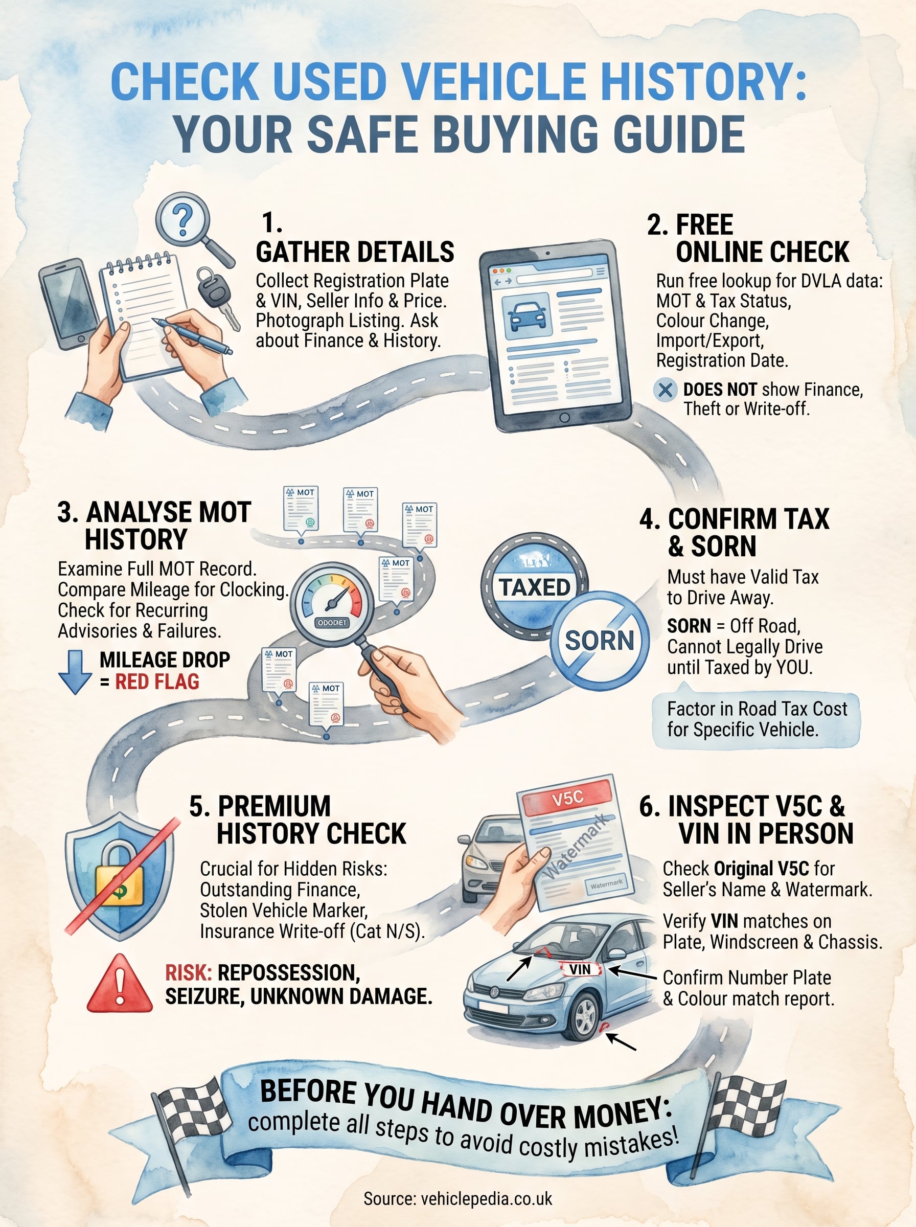 check used vehicle history infographic