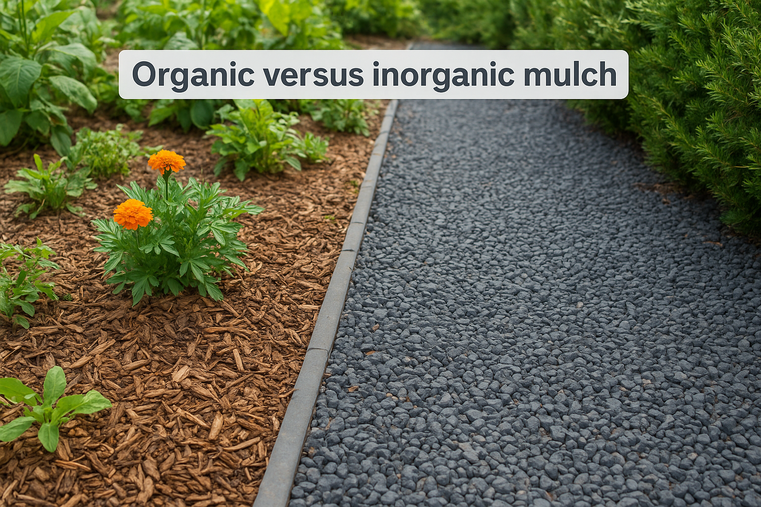 Organic versus inorganic mulch
