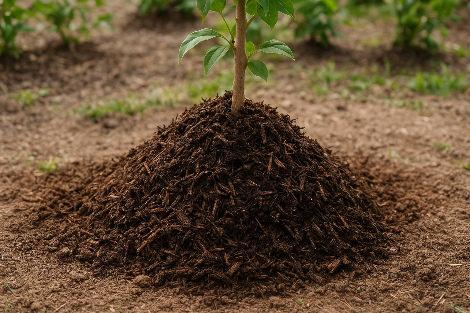 Piling mulch too high against stems