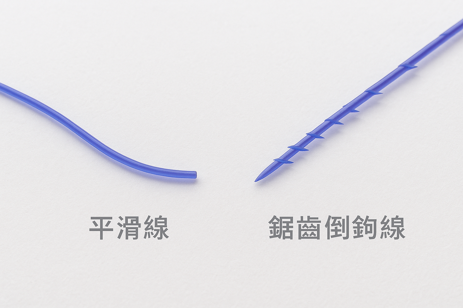 線體結構：平滑線與鋸齒倒鉤線嘅分別