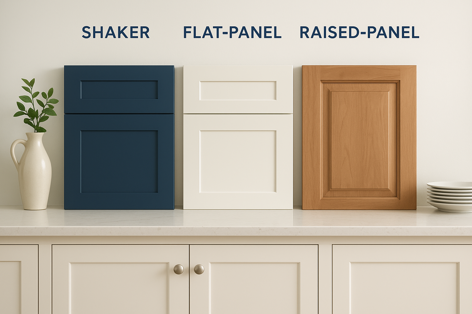 Shaker, flat-panel, or raised-panel