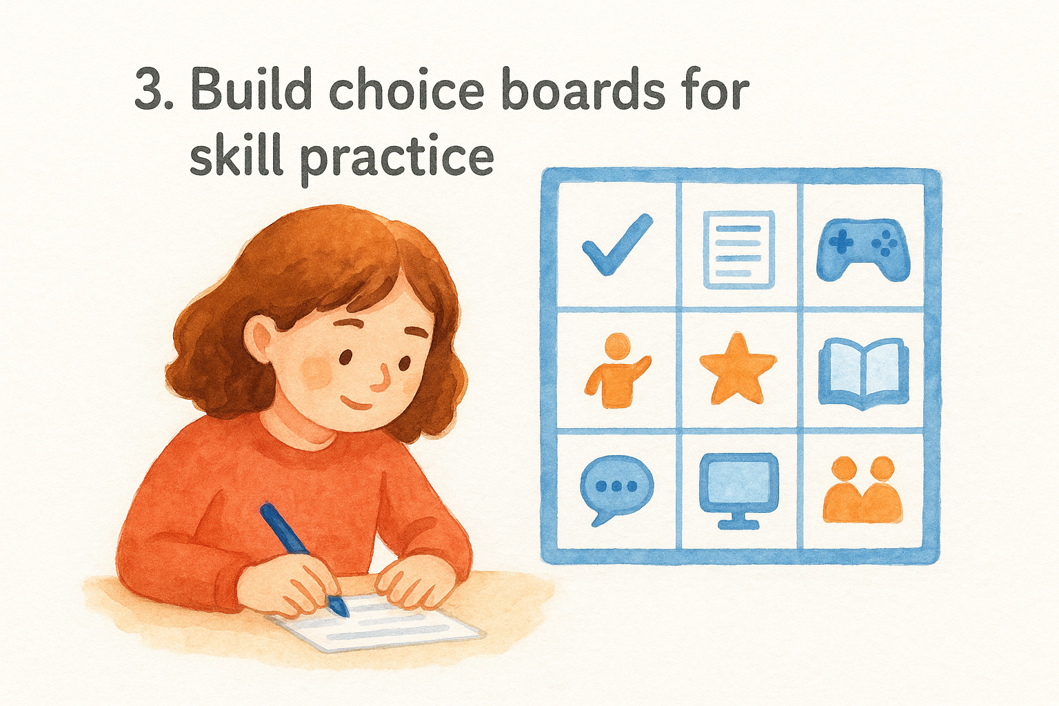 3. Build choice boards for skill practice