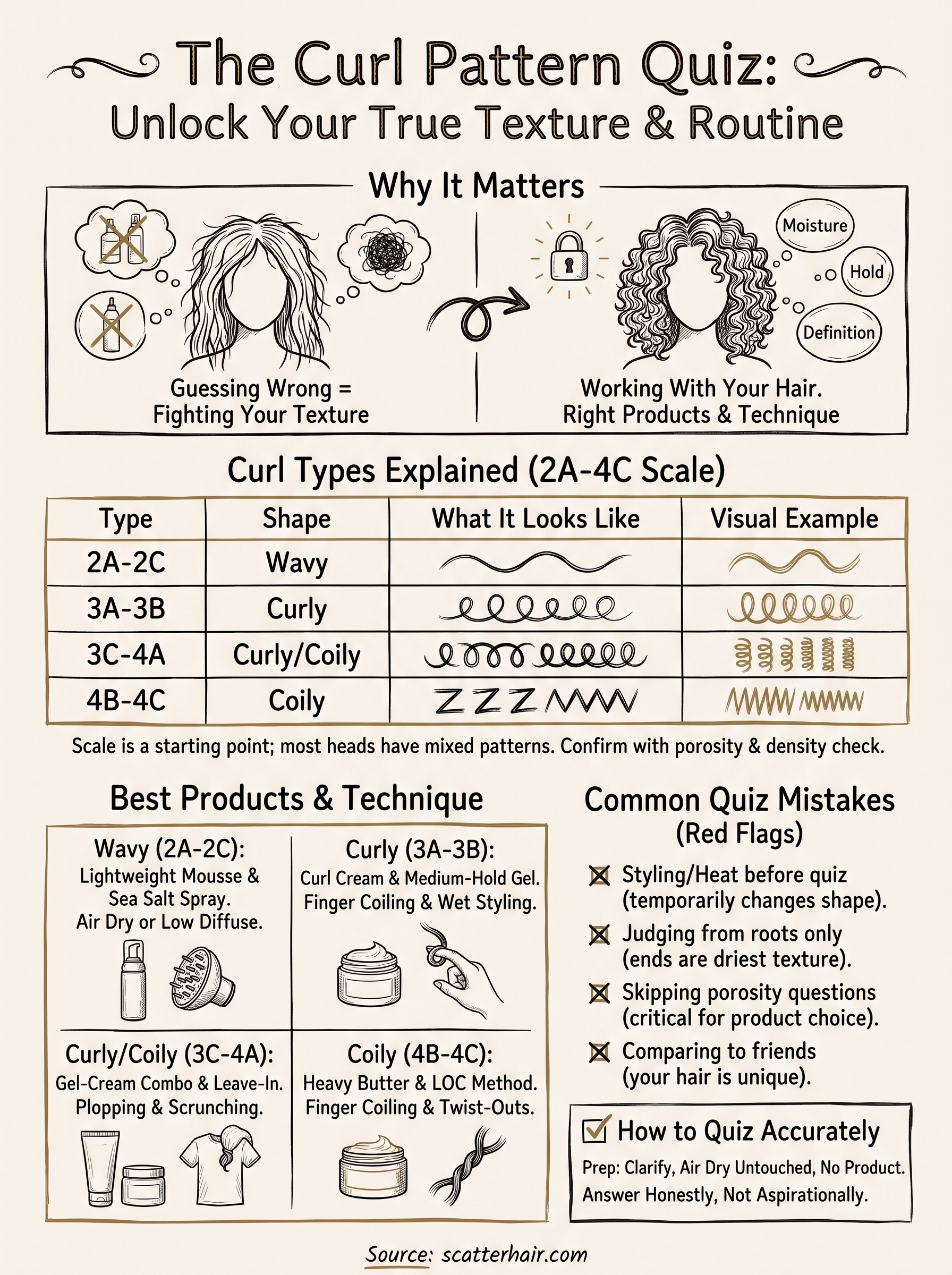curl pattern quiz infographic