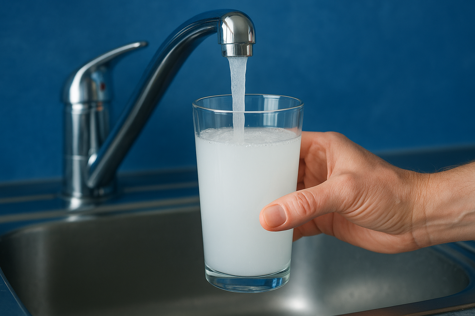 Varför blir vattnet mjölkigt precis när du tappar upp det