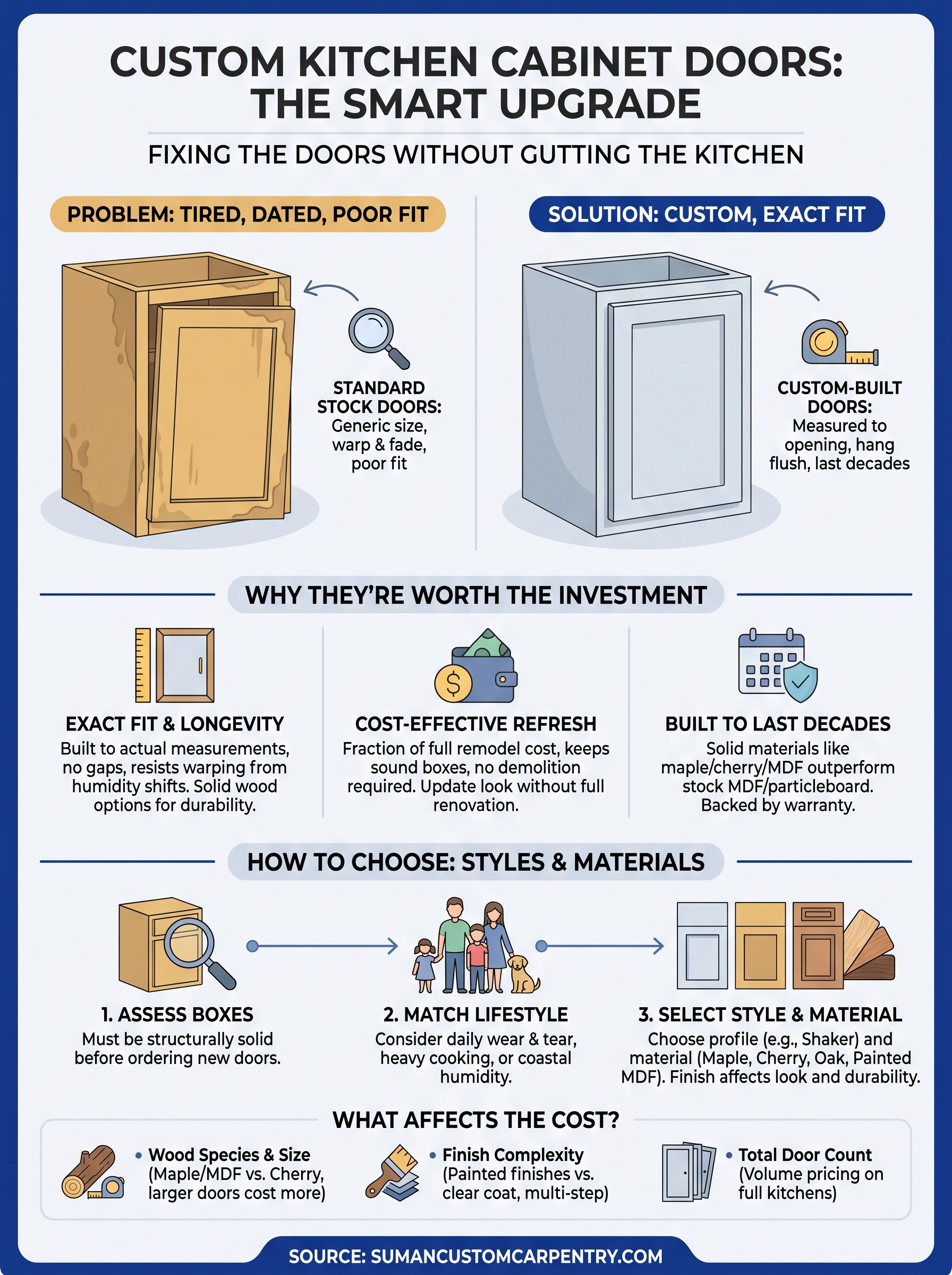 custom kitchen cabinets doors infographic
