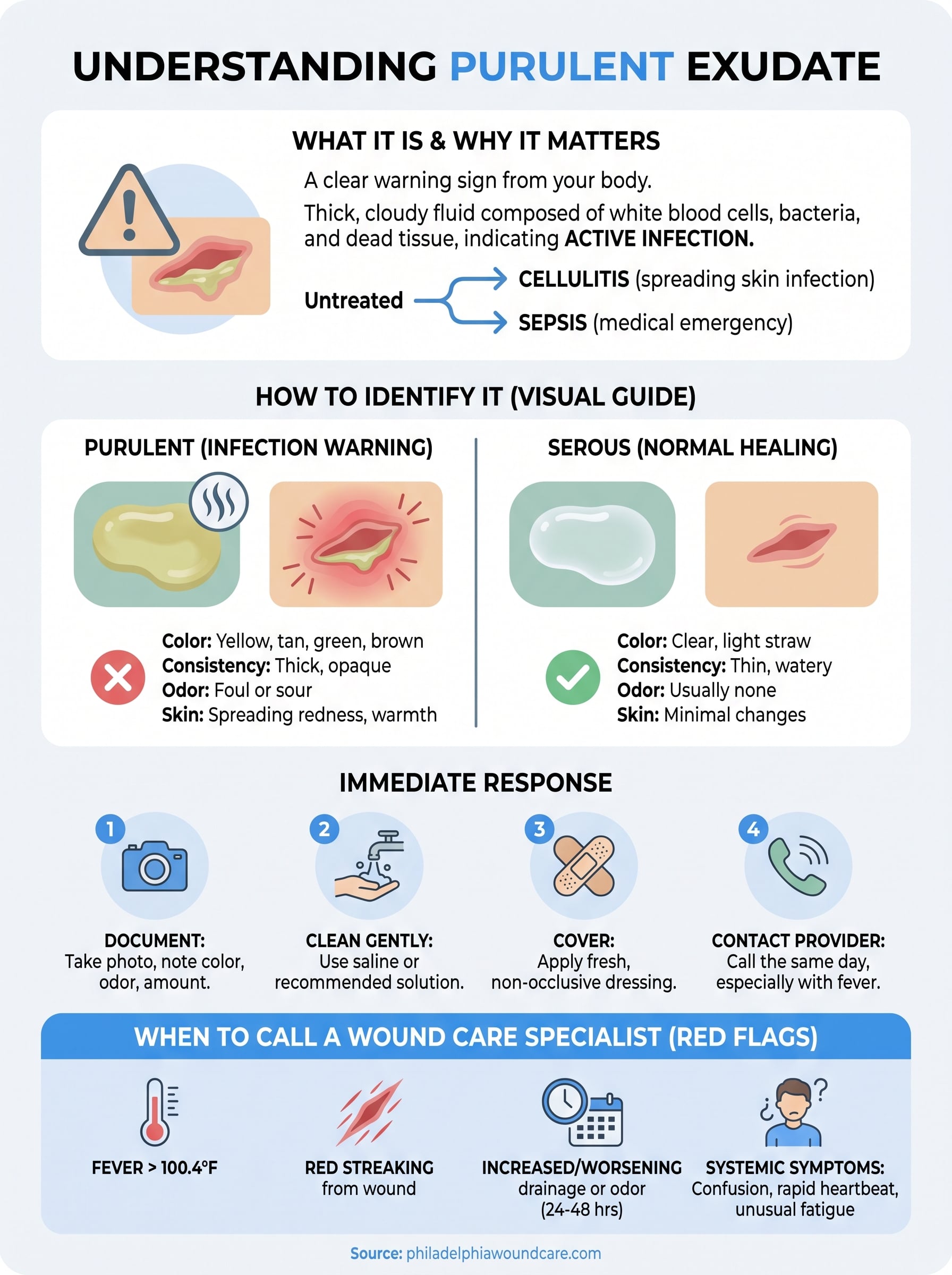 purulent exudate infographic