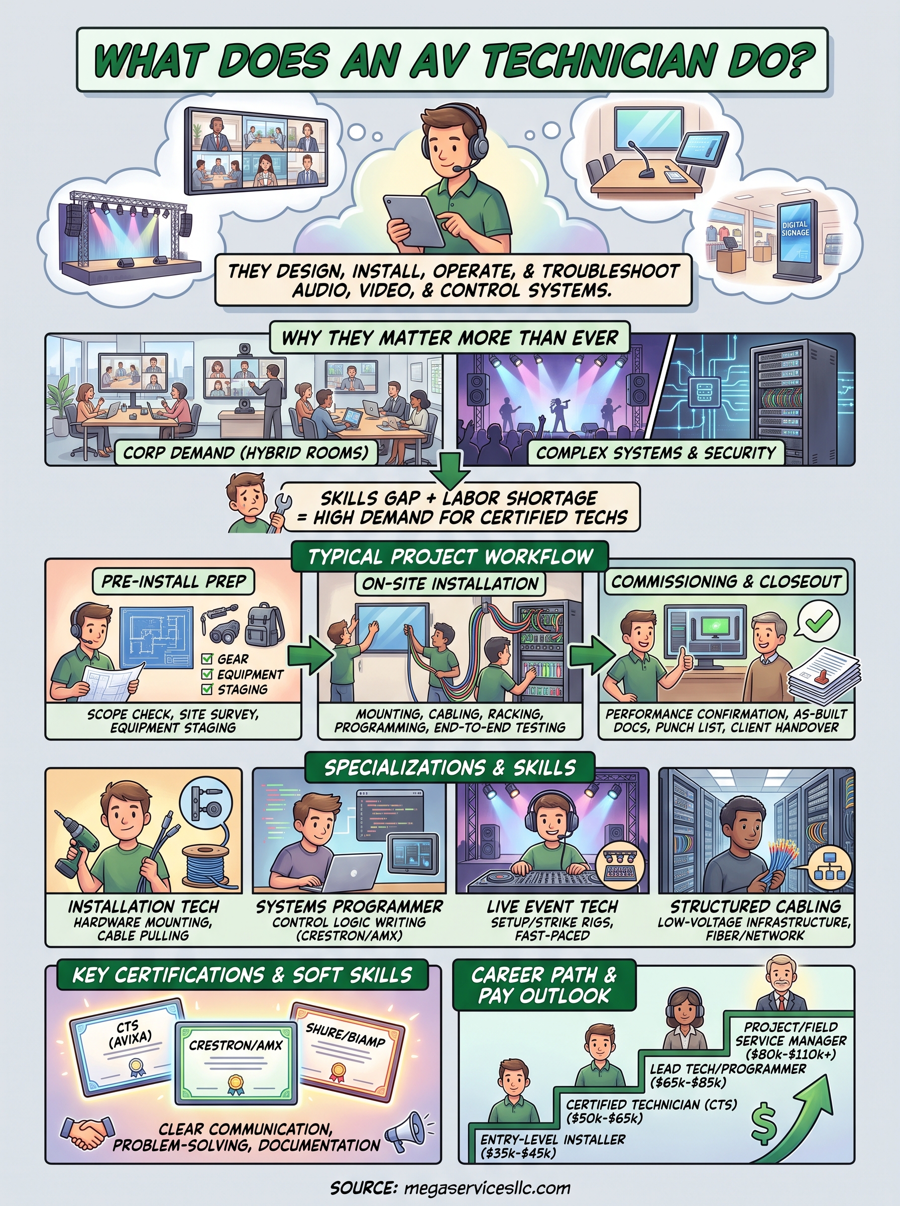 what does an av technician do infographic