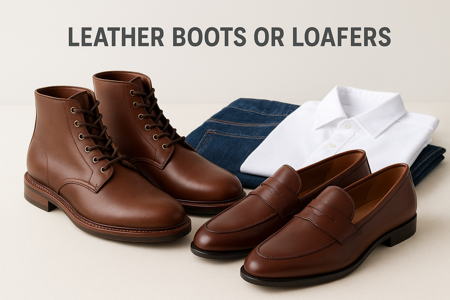 10. Leather boots or loafers