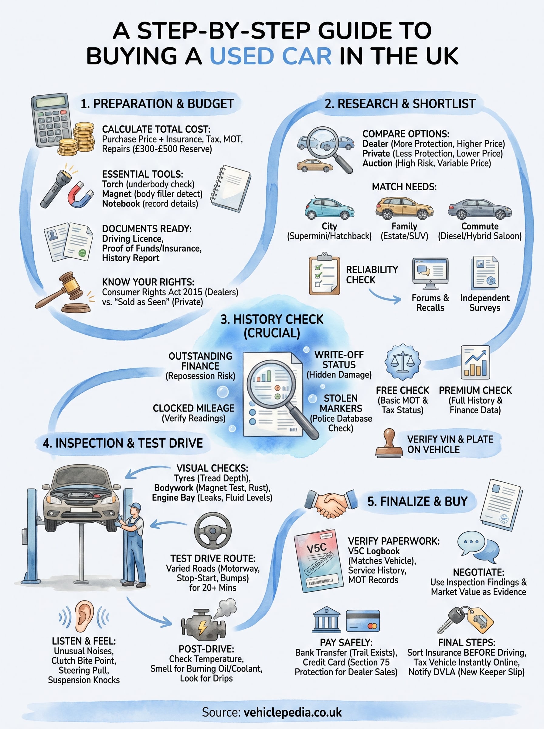 used car buying tips uk infographic