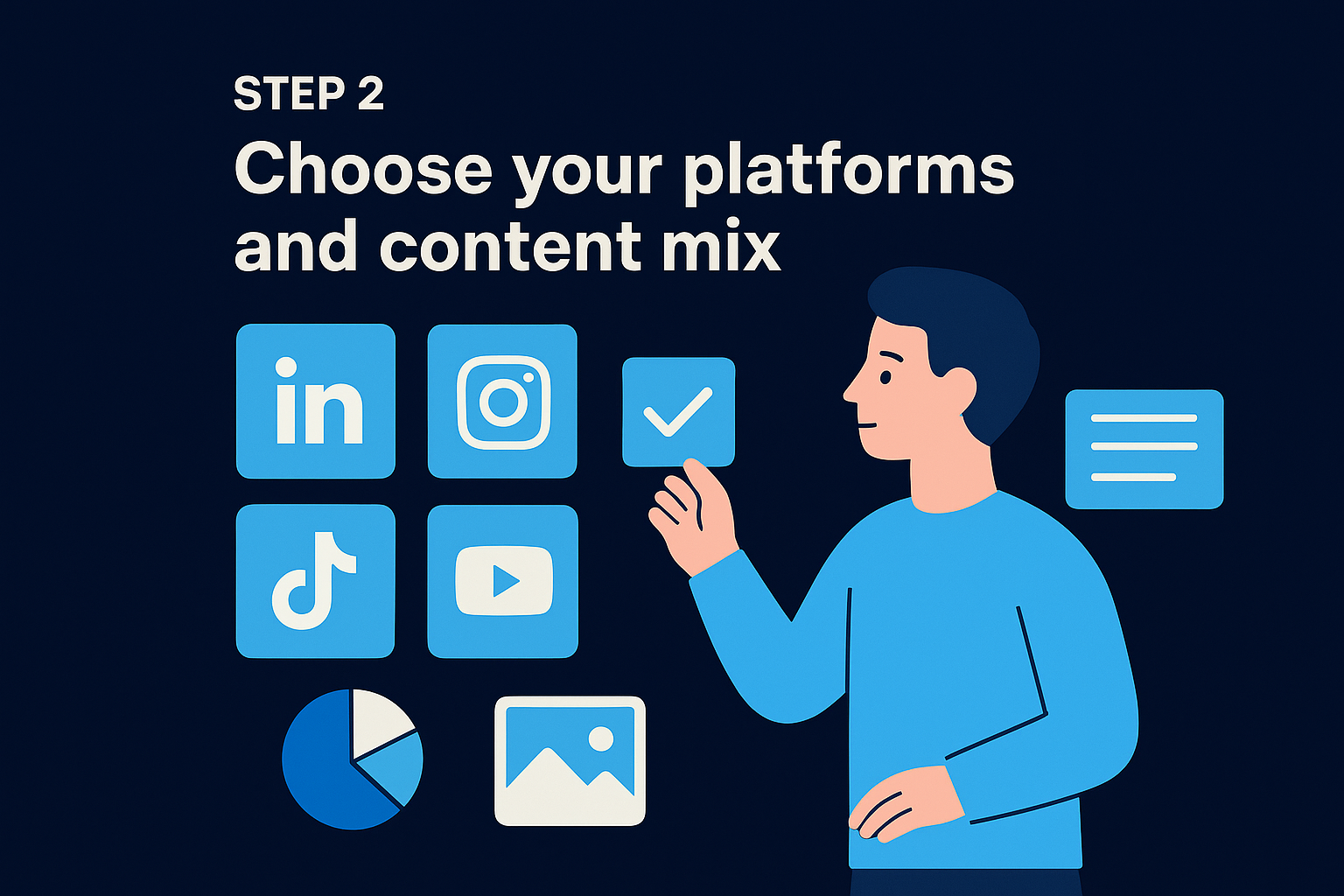 Step 2. Choose your platforms and content mix