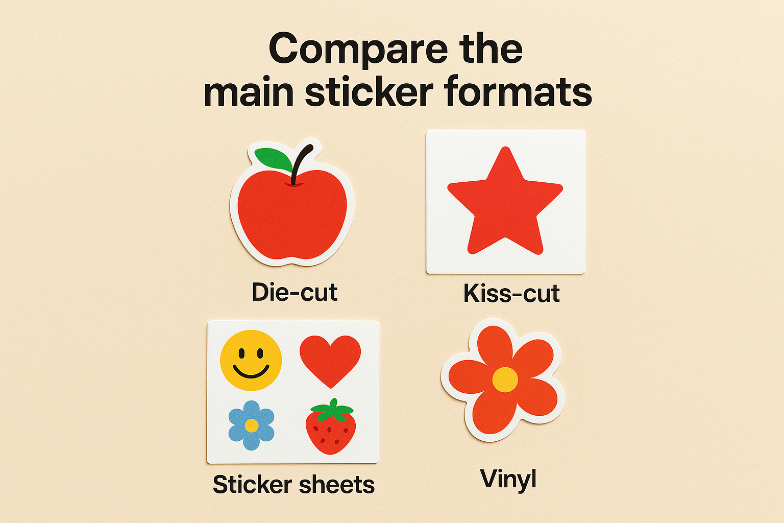 Compare the main sticker formats