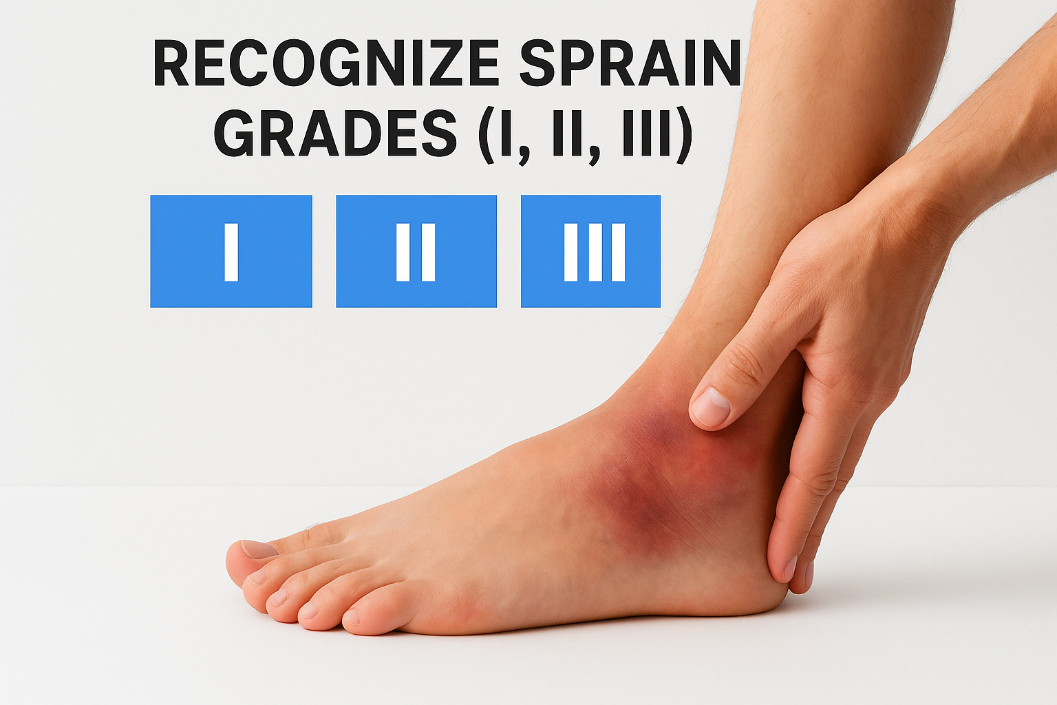 Recognize Sprain Grades (I, II, III)