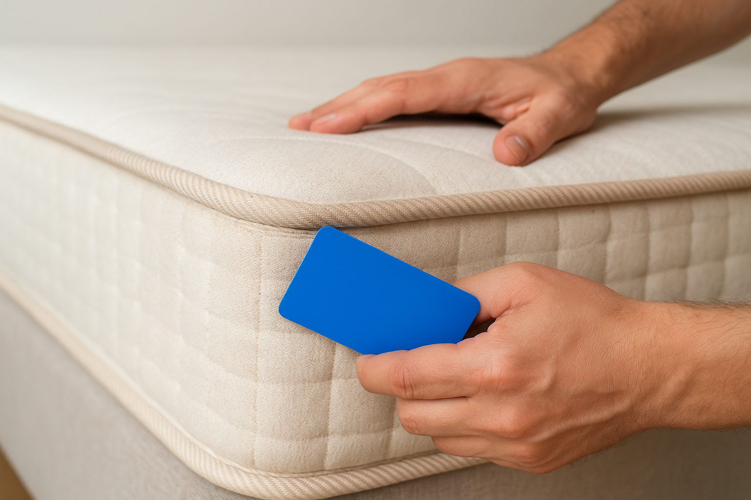 Step 2. Examine mattress seams, tags, and piping